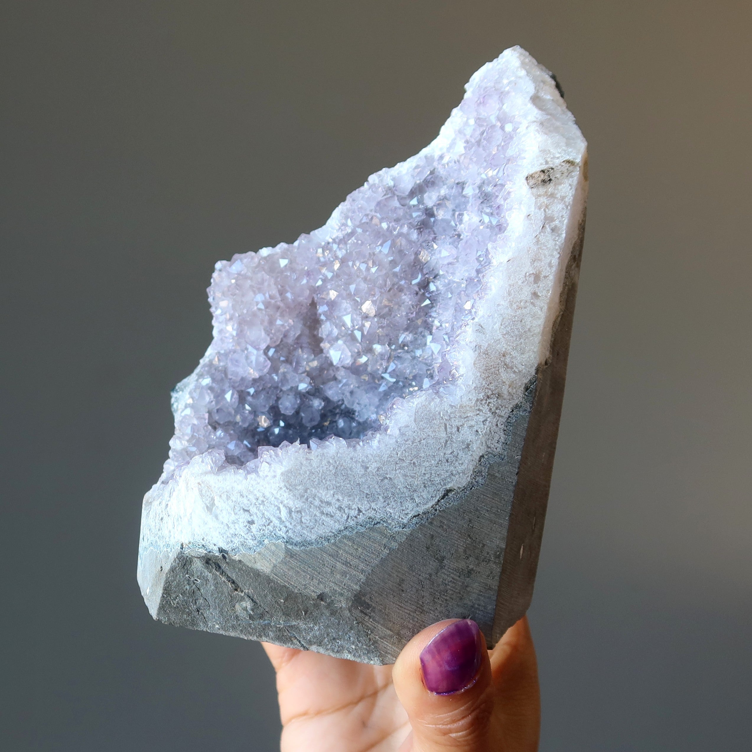 Amethyst-Geode, violett, positive Energie für Zuhause und Büro, Cluster