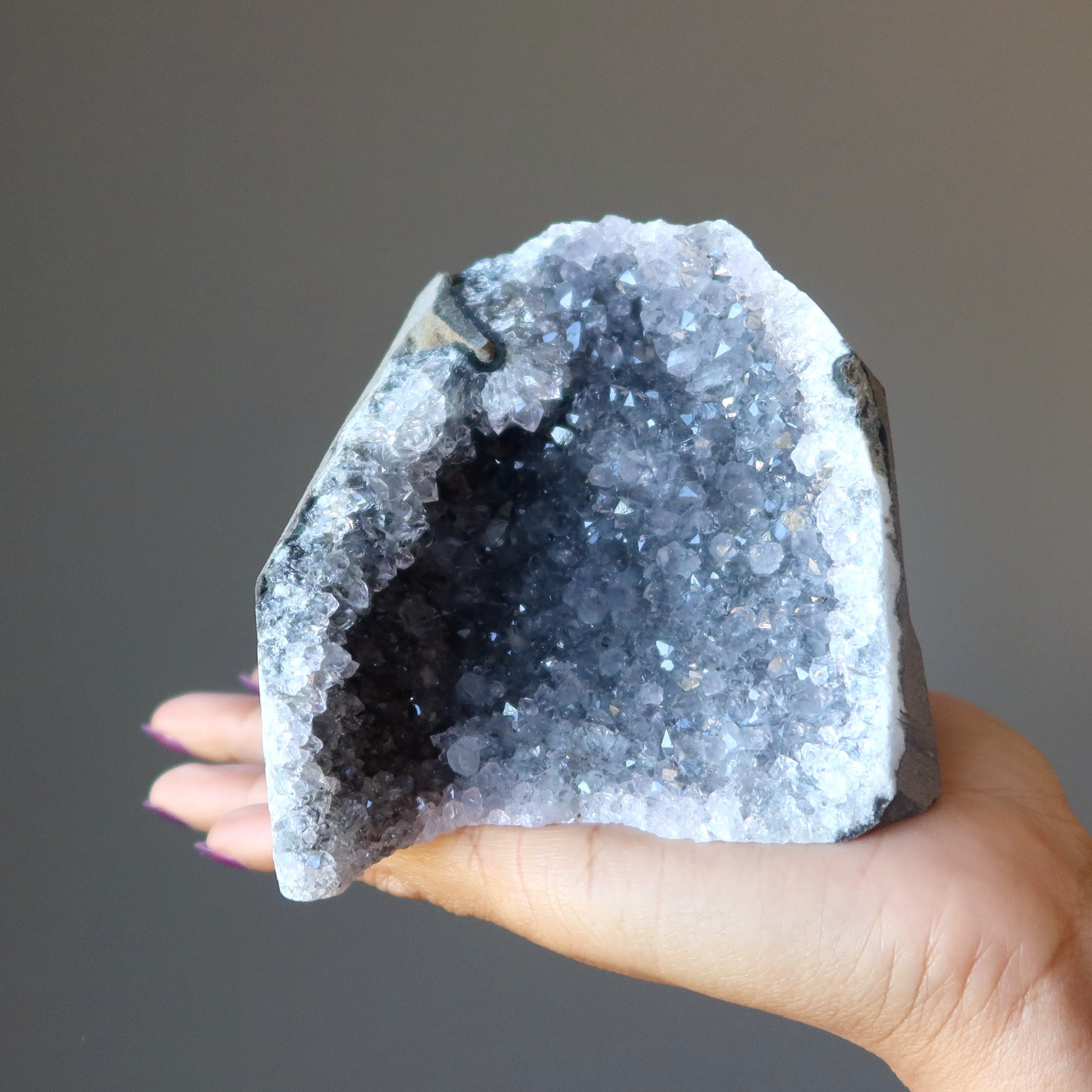 Amethyst-Geode, violett, positive Energie für Zuhause und Büro, Cluster