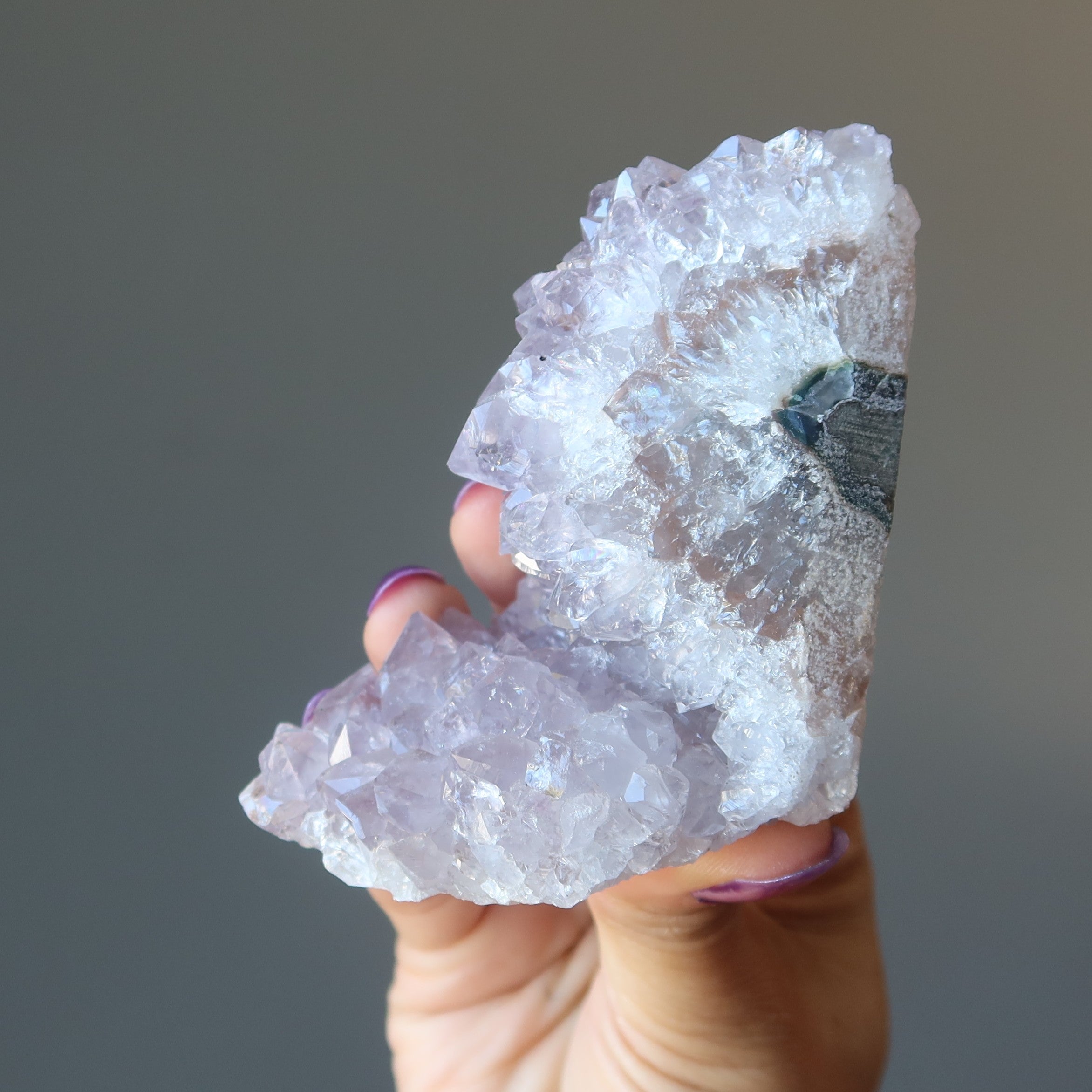 Amethyst-Geode, violett, positive Energie für Zuhause und Büro, Cluster
