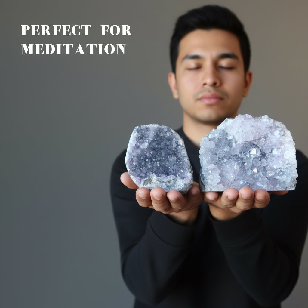 Amethyst-Geode, violett, positive Energie für Zuhause und Büro, Cluster