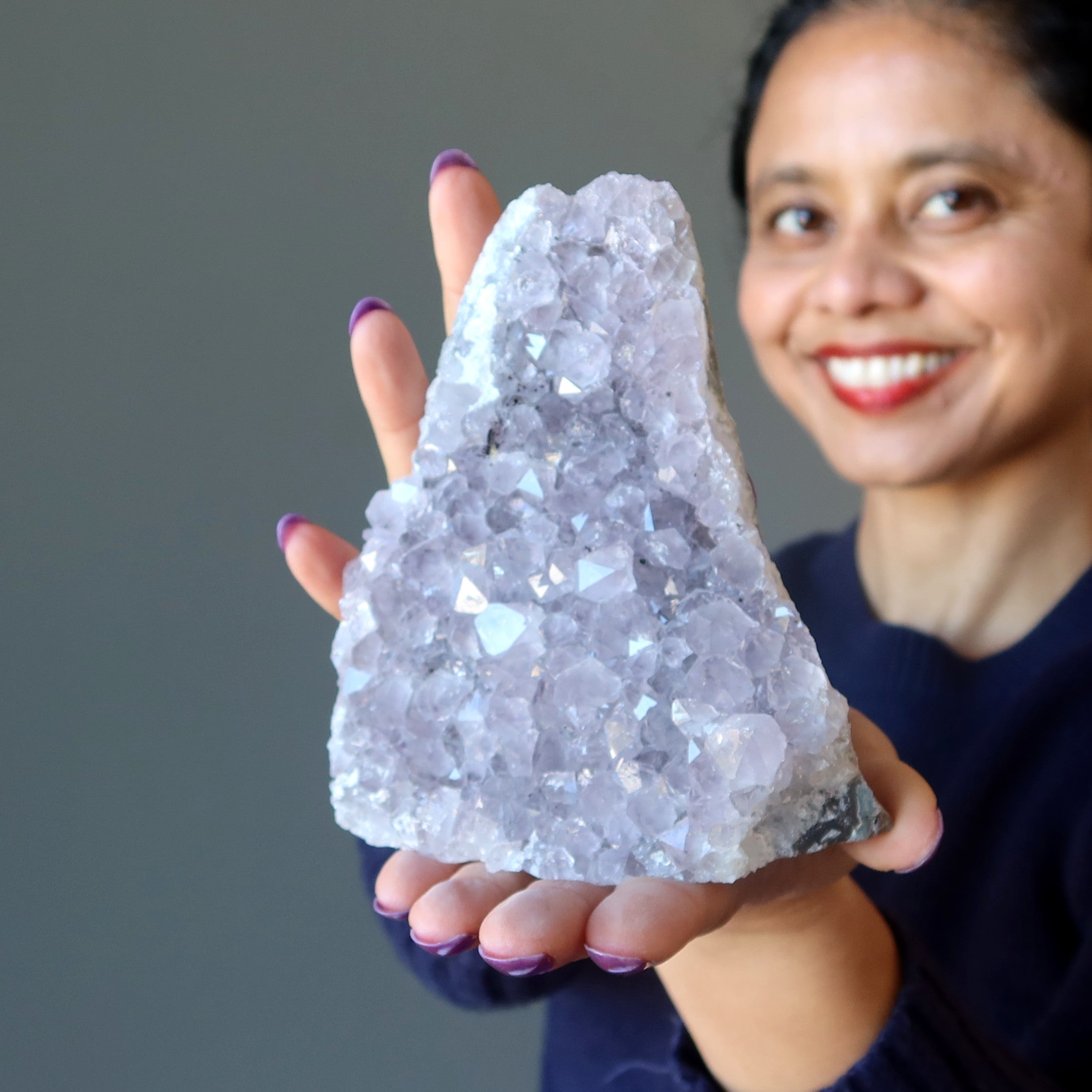 Amethyst-Geode, violett, positive Energie für Zuhause und Büro, Cluster