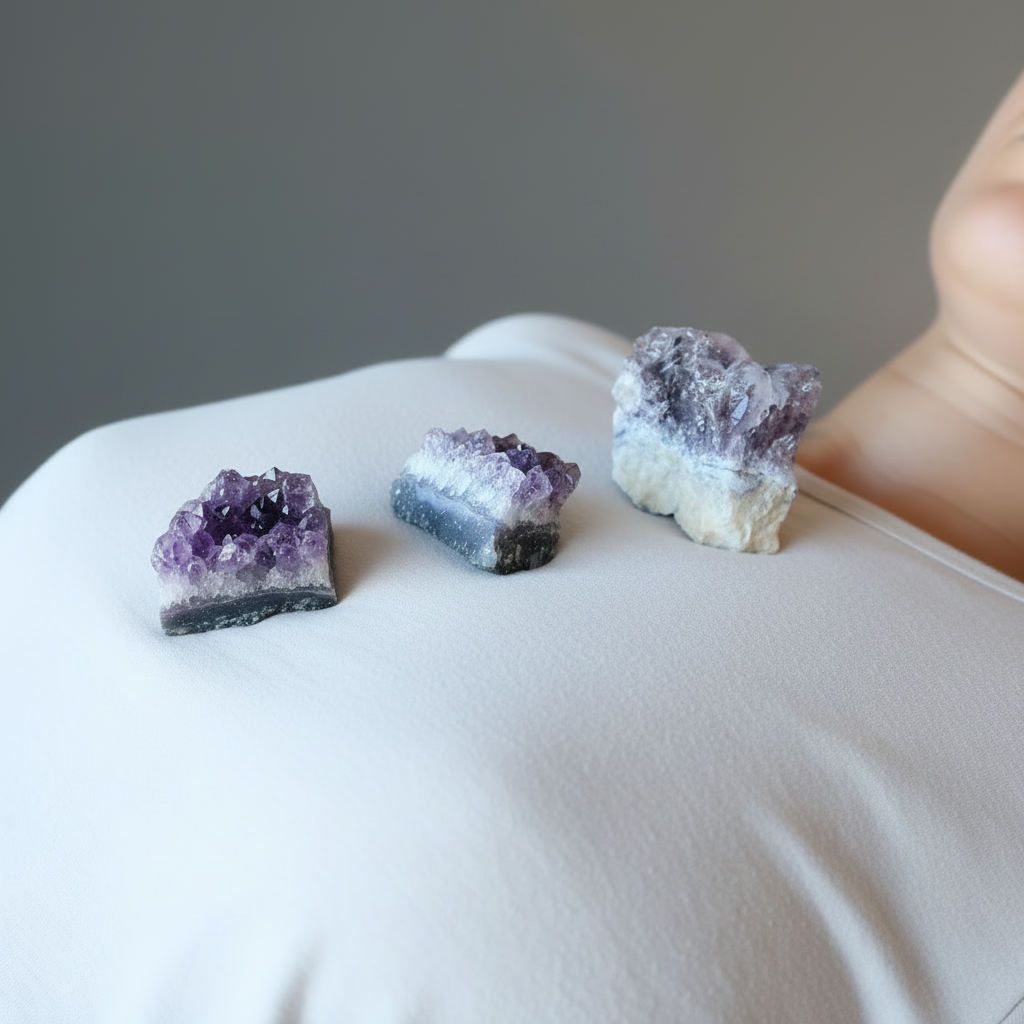 Amethystdruse Lila Meditation, Auslage und Gitter Kristall