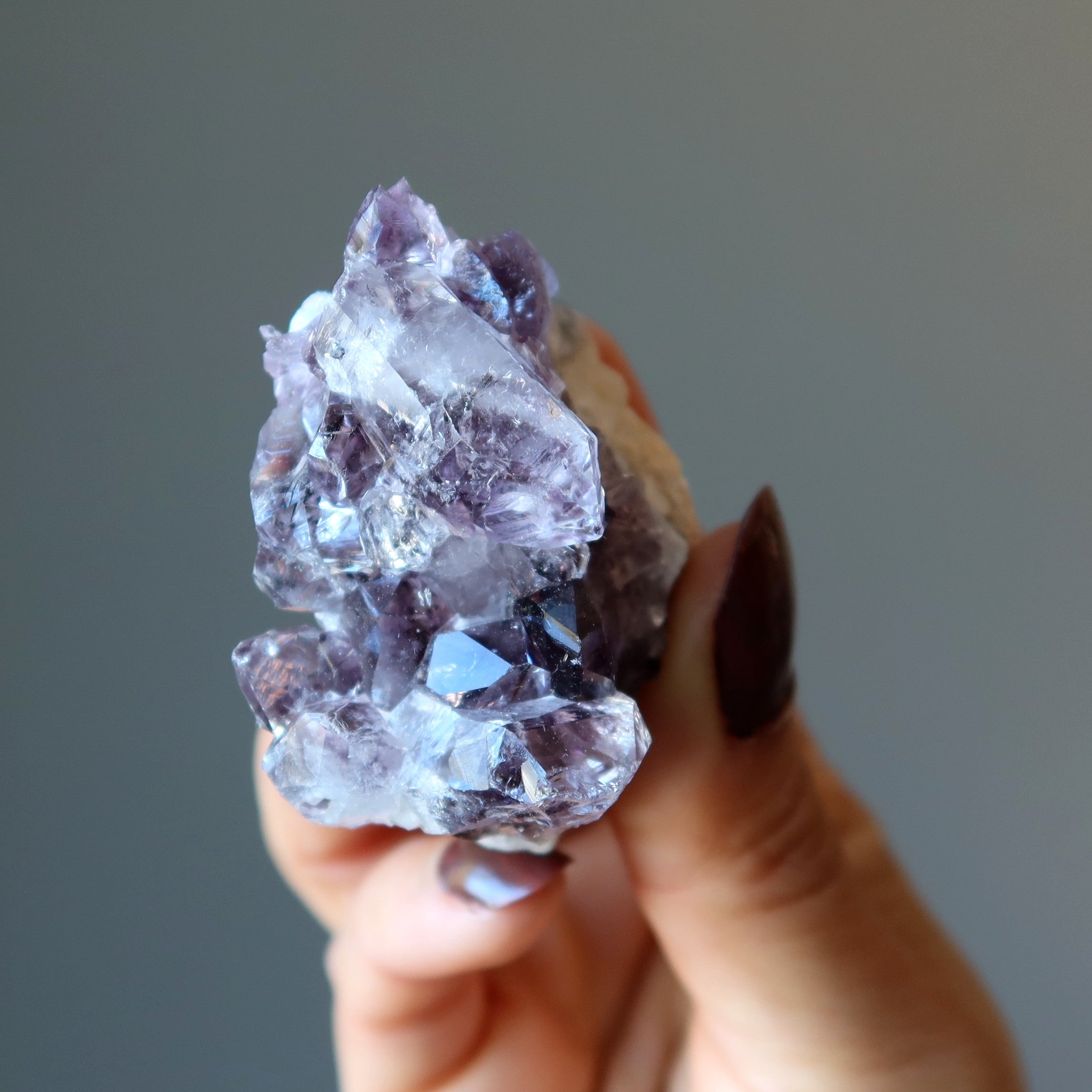 Amethystdruse Lila Meditation, Auslage und Gitter Kristall
