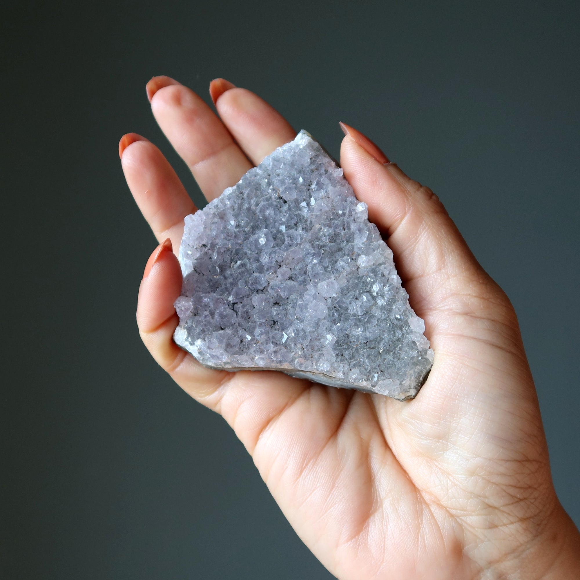 Amethyst Geode Cluster Blue Chalcedony Wisdom Stone 2.9 Inch