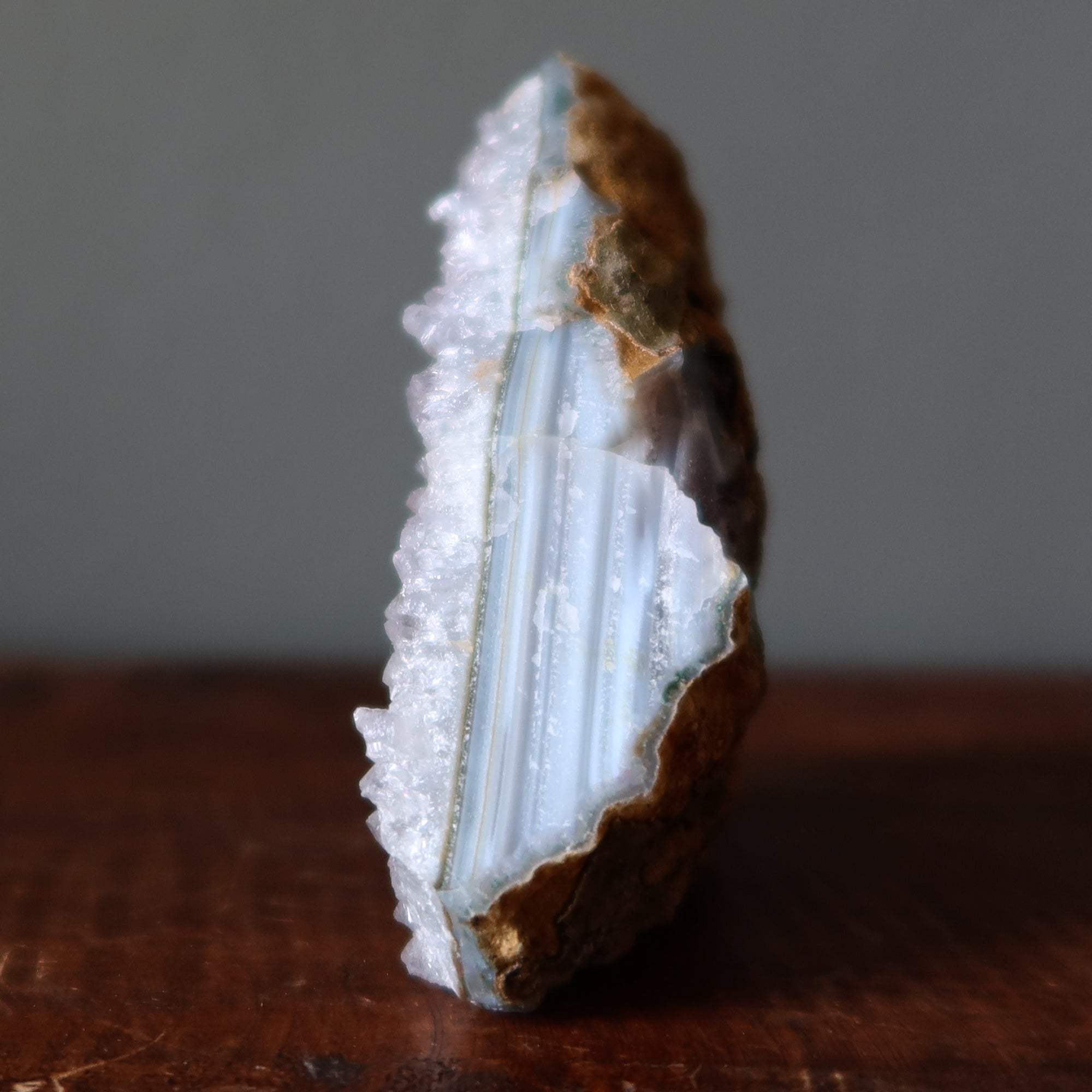 Amethyst Geode Cluster Blue Chalcedony Wisdom Stone 2.9 Inch