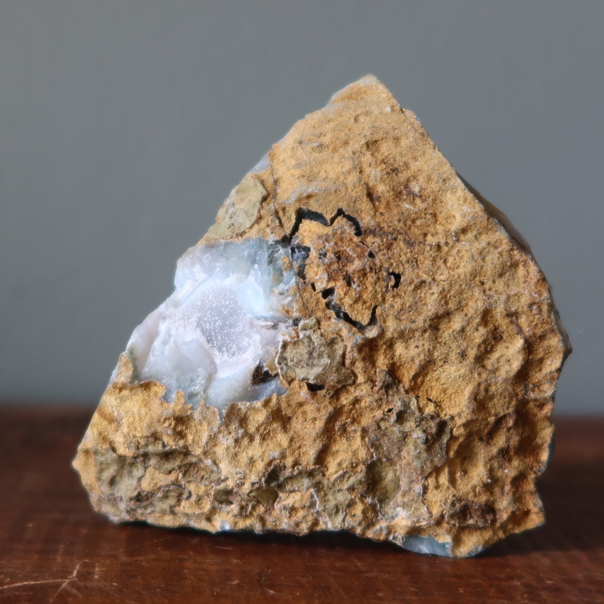 Amethyst Geode Cluster Blue Chalcedony Wisdom Stone 2.9 Inch