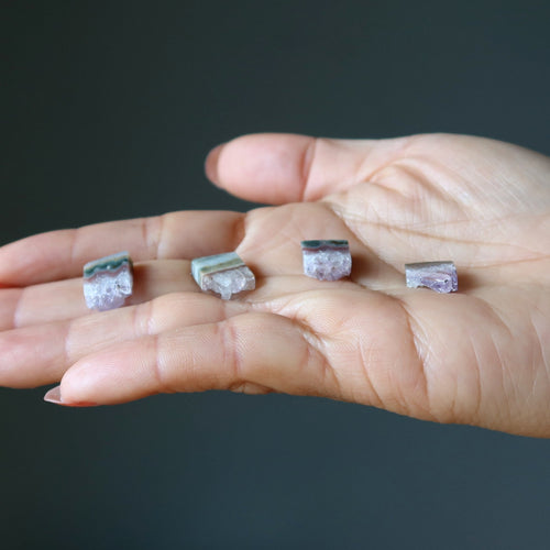 Amethyst-Geode, 4 Scheiben „Heaven Mini Cabochons“