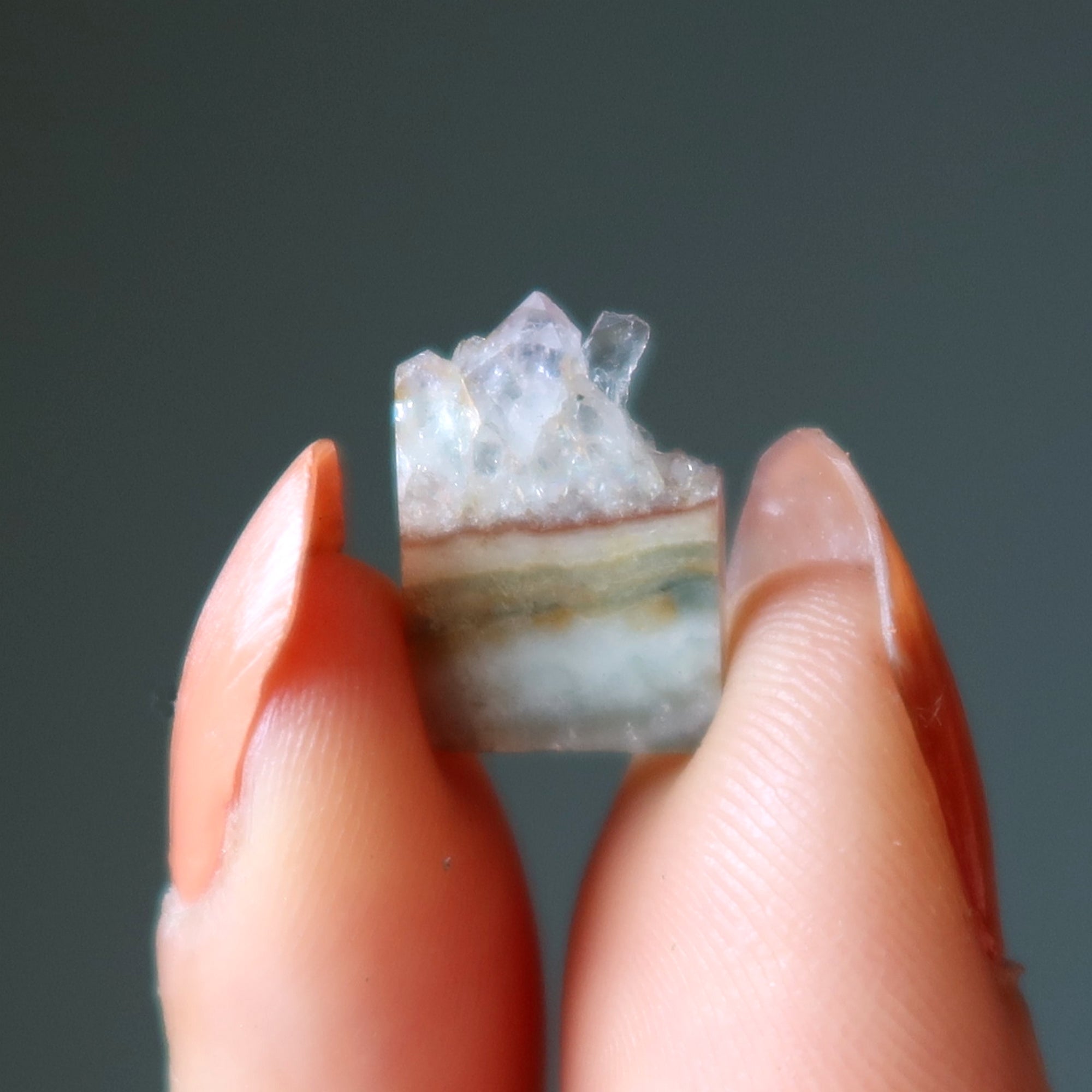 Géode d'améthyste, lot de 4 mini cabochons "Tranches de paradis"