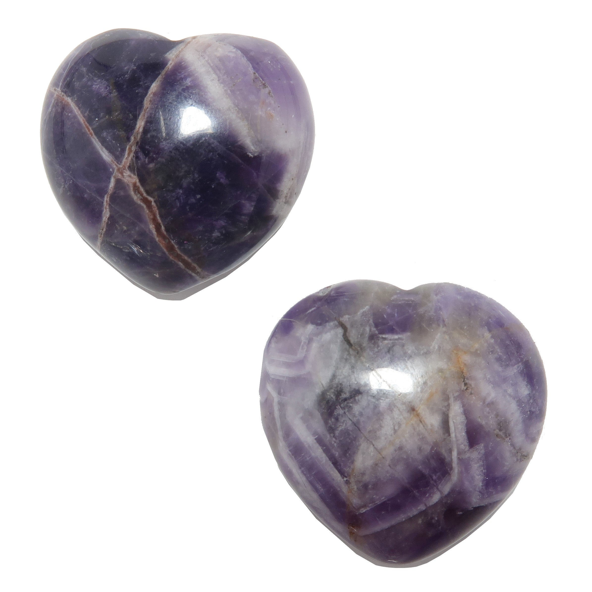 Amethyst Heart Pair Purple Divine Love Gemstones