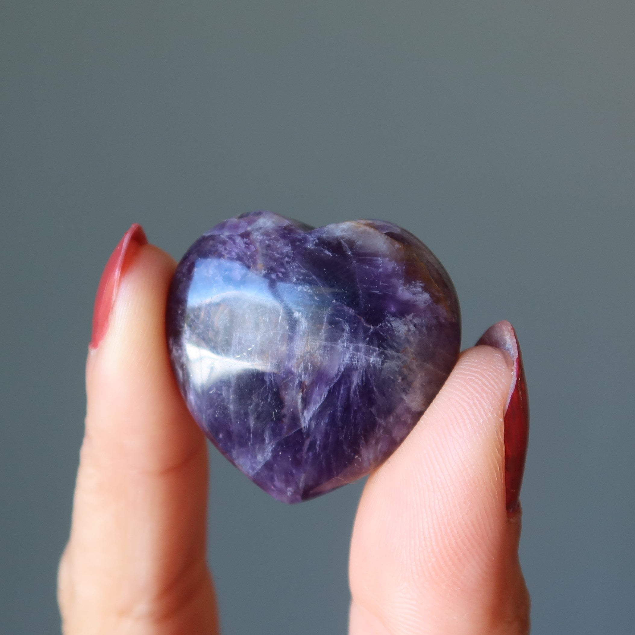Amethyst Heart Pair Purple Divine Love Gemstones