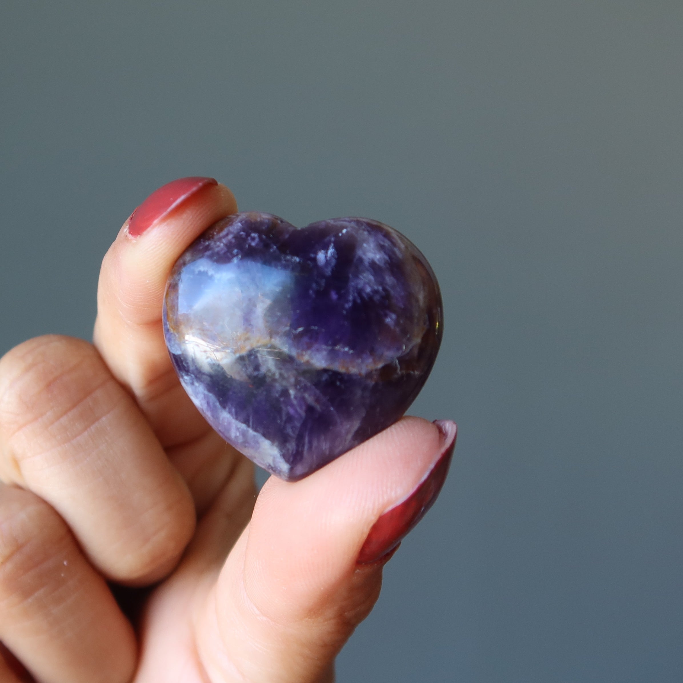 Amethyst Heart Pair Purple Divine Love Gemstones