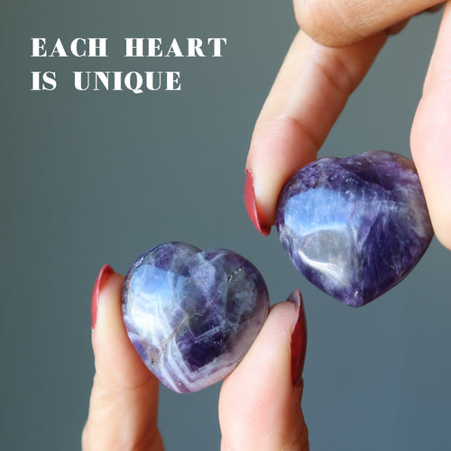 Amethyst-Herz-Paar Lila Göttliche Liebe Edelsteine