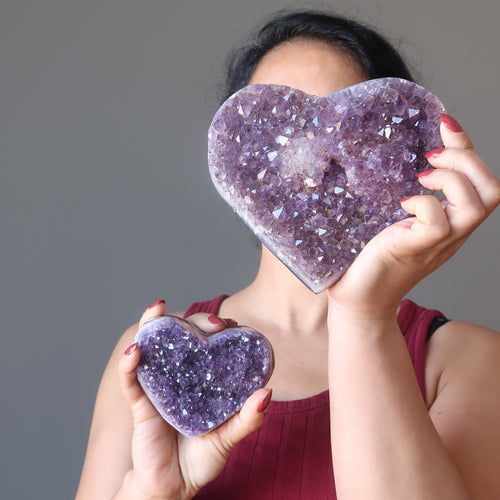 Amethyst Herz Göttliche Dunkellila Geoden-Cluster