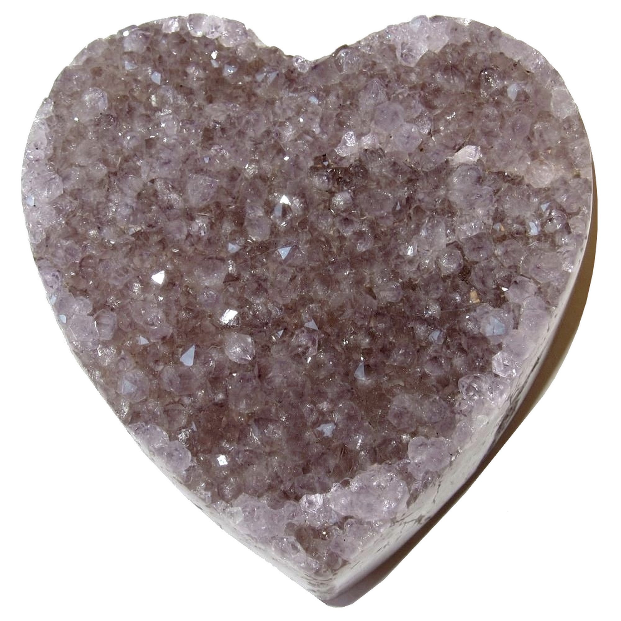 Cœur d'améthyste, sentiments tendres, amas de cristaux violets