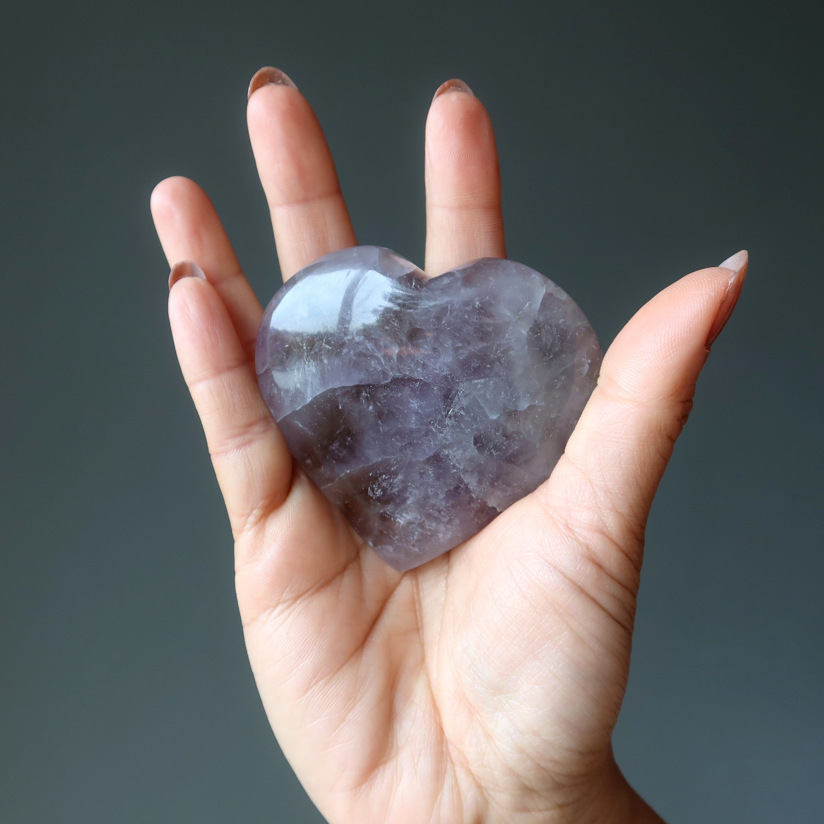 Amethyst Heart Spiritual Love Purple Crystal