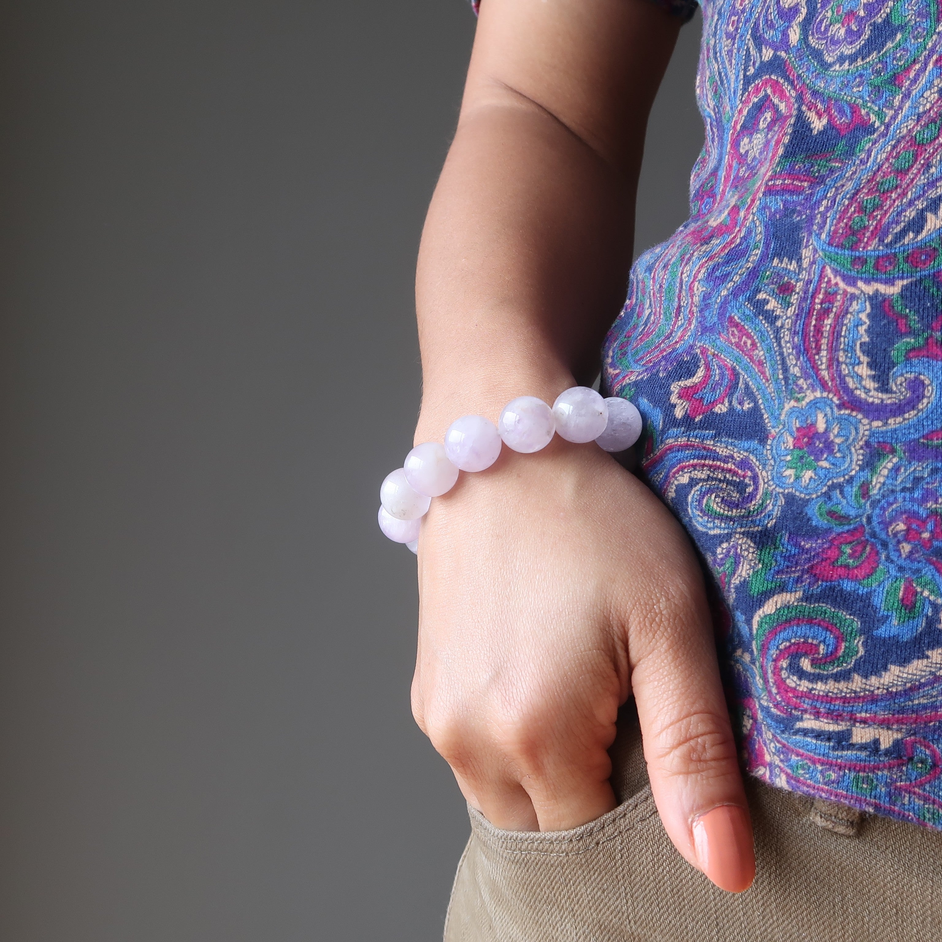 Amethyst Bracelet Lavender Purple Gemstone Beads Lightworker