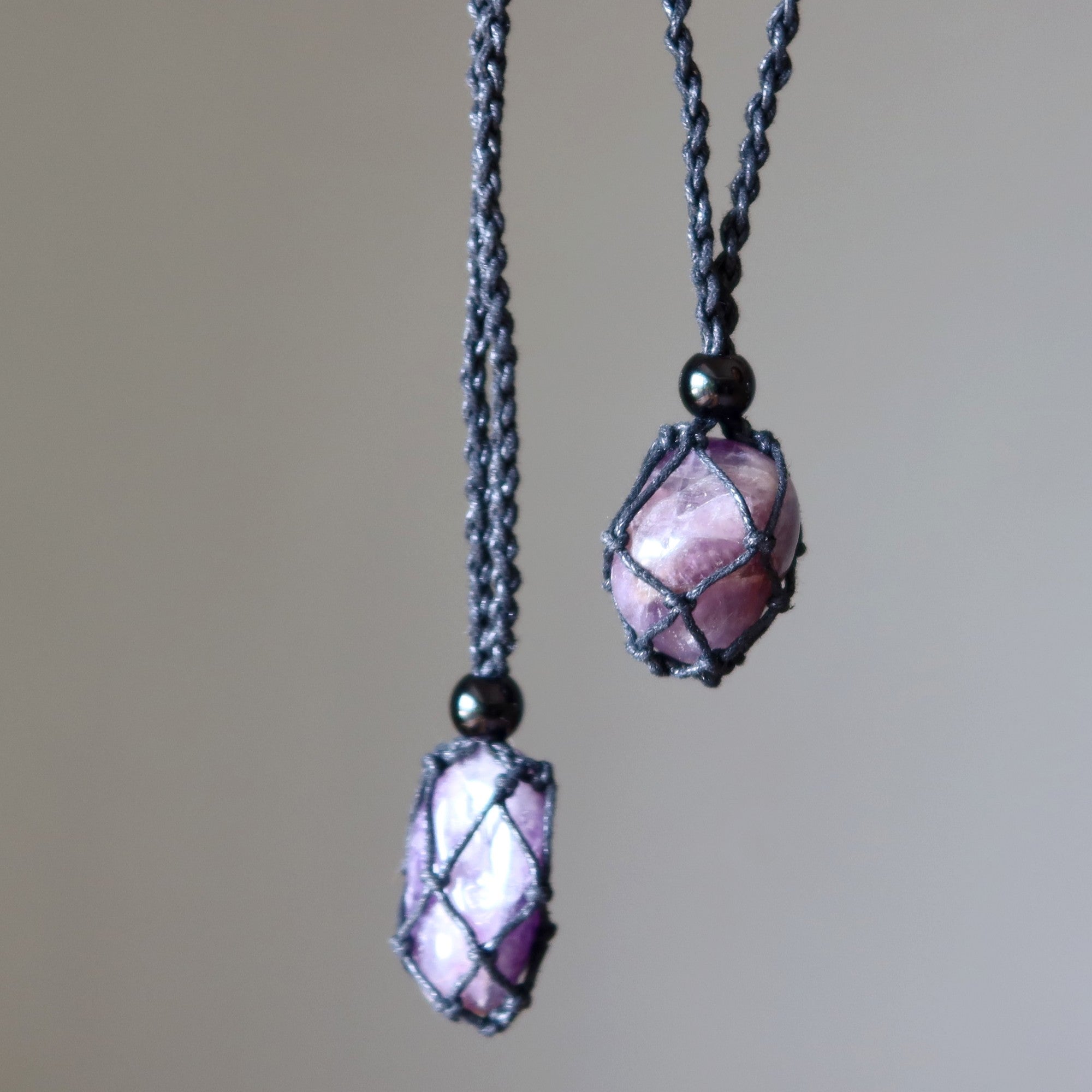 Amethyst Necklace Hope is Here Stone Macrame