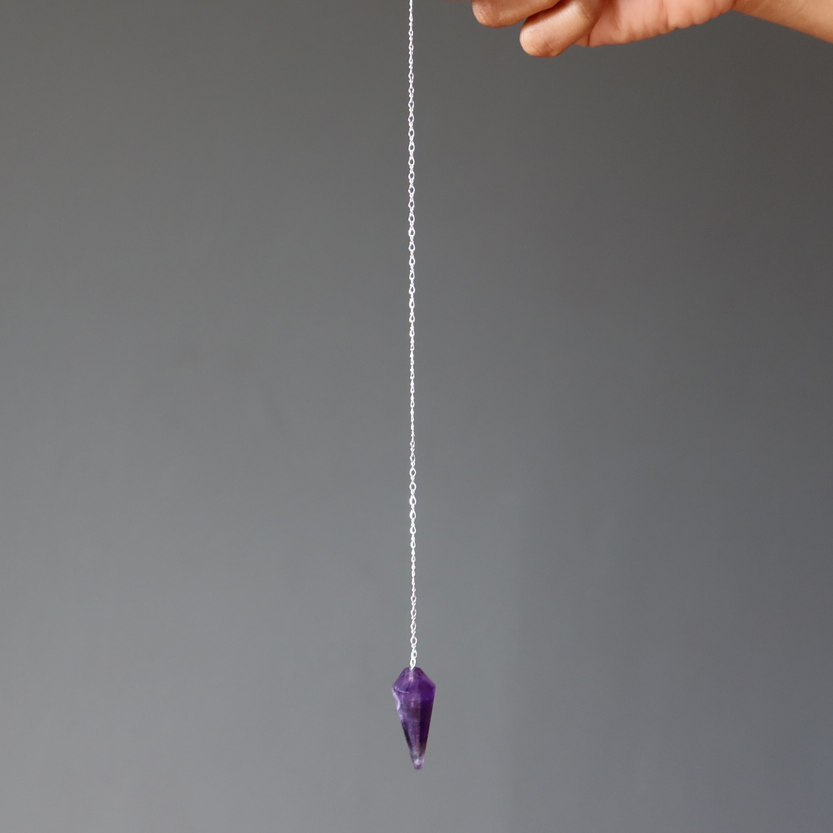 Pendule en Améthyste « Réponds-moi » en Argent Sterling