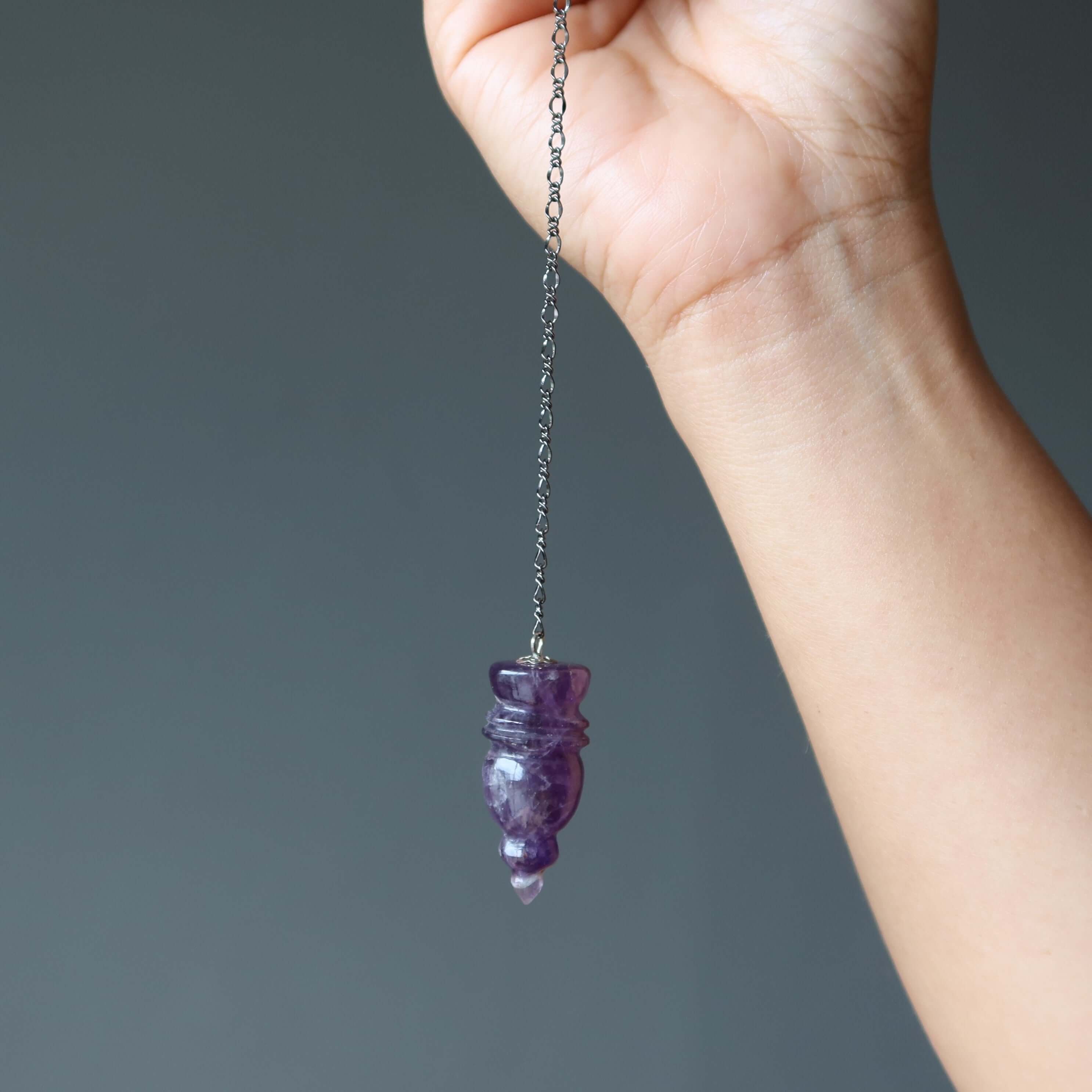 Améthyste Pendentif Reliques Anciennes Cristal Sculpté