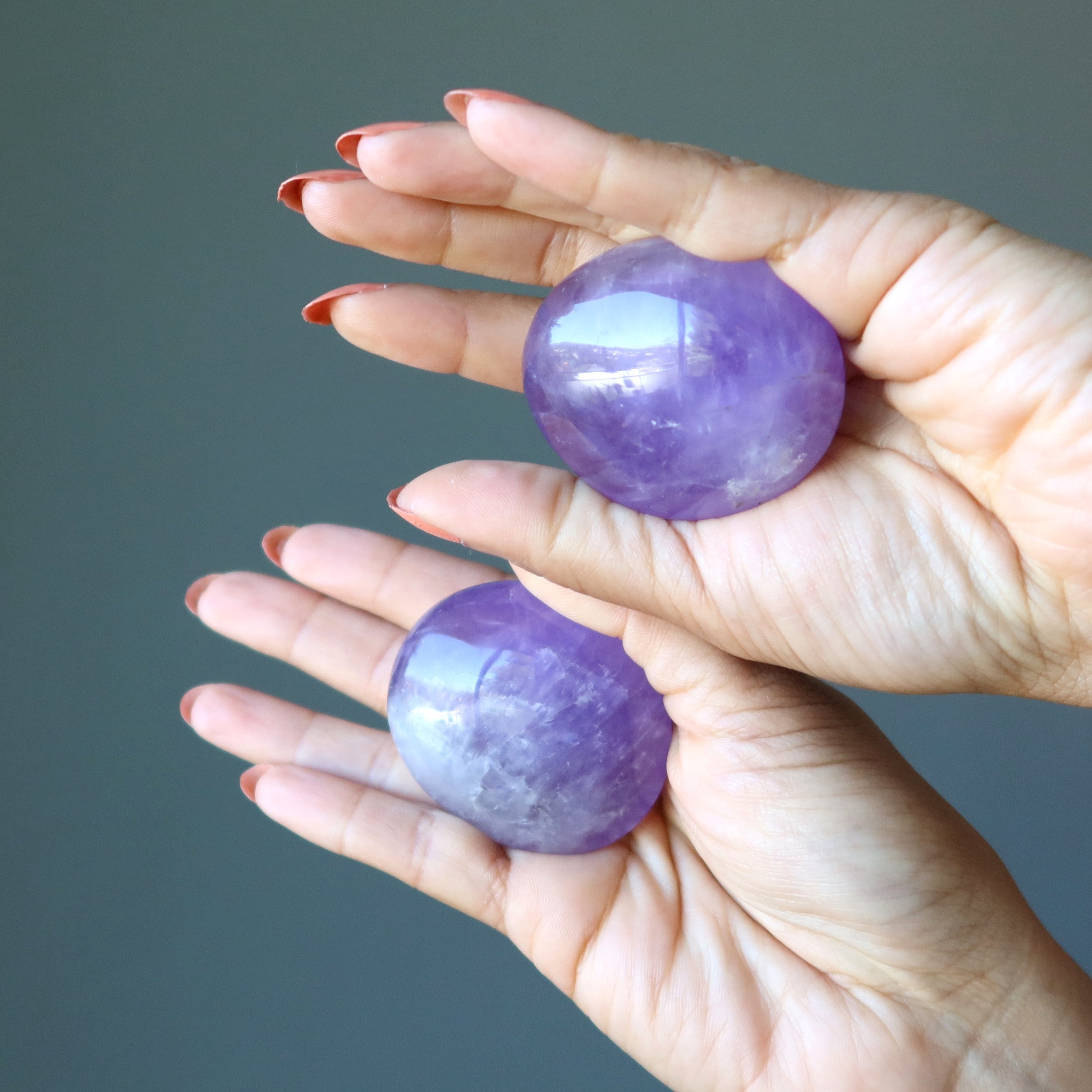 Amethyst-Handstein-Paar, lila Meditationskristall