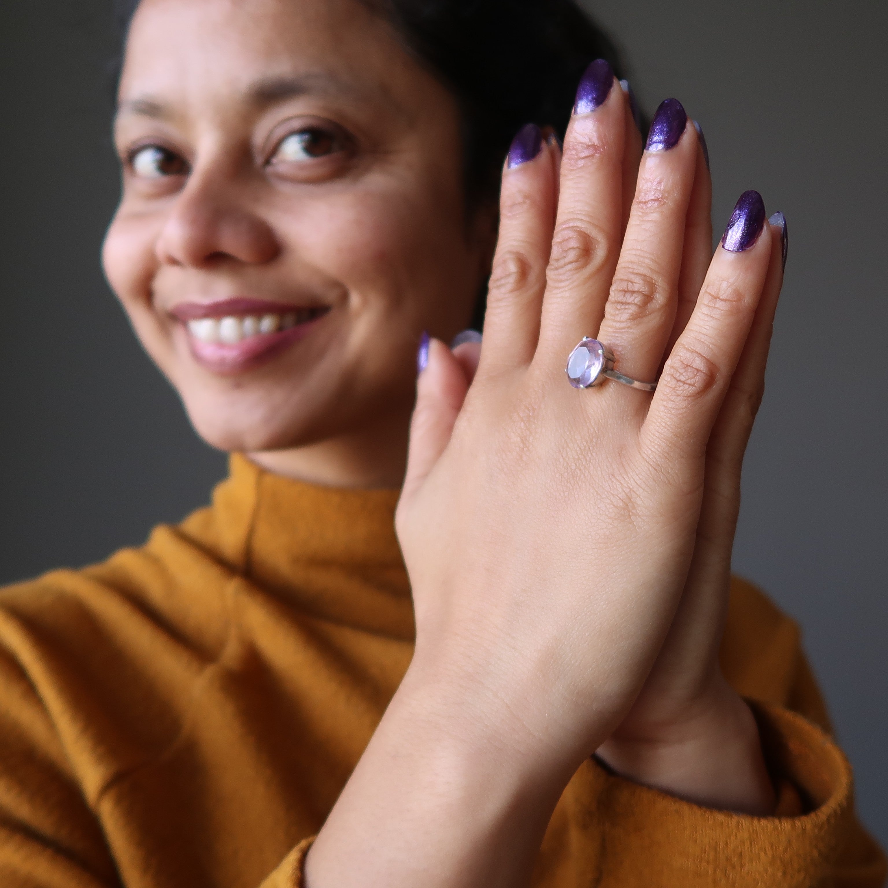 Bague Améthyste Étincelle Spirituelle Remplie d'Argent Sterling