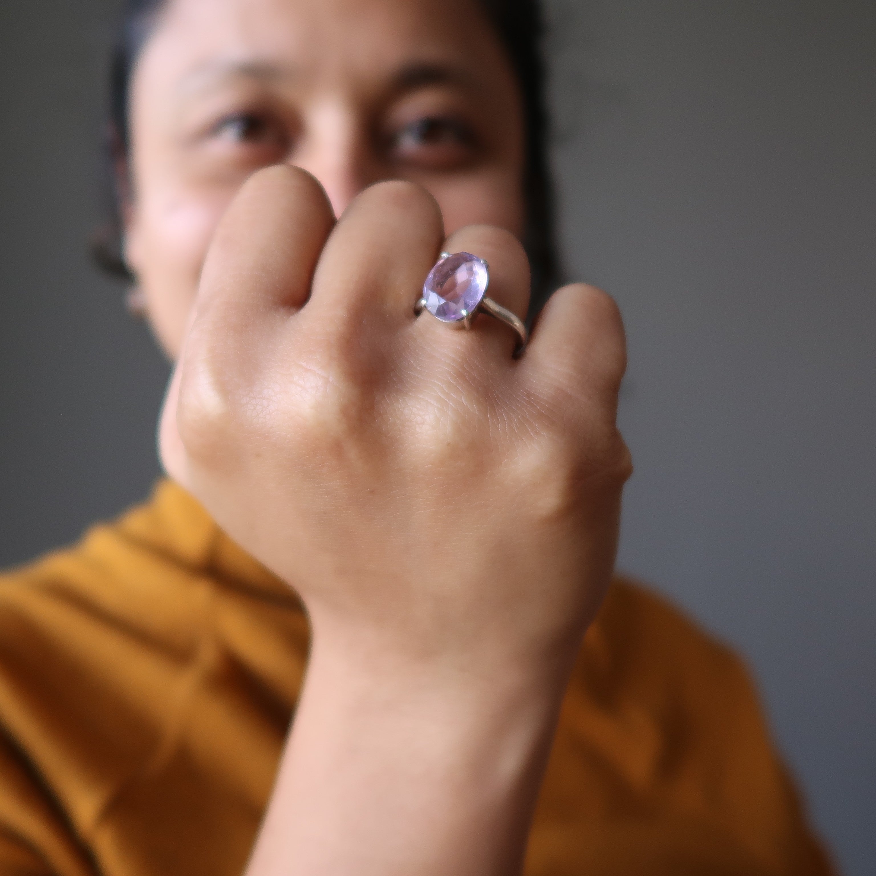 Bague Améthyste Étincelle Spirituelle Remplie d'Argent Sterling