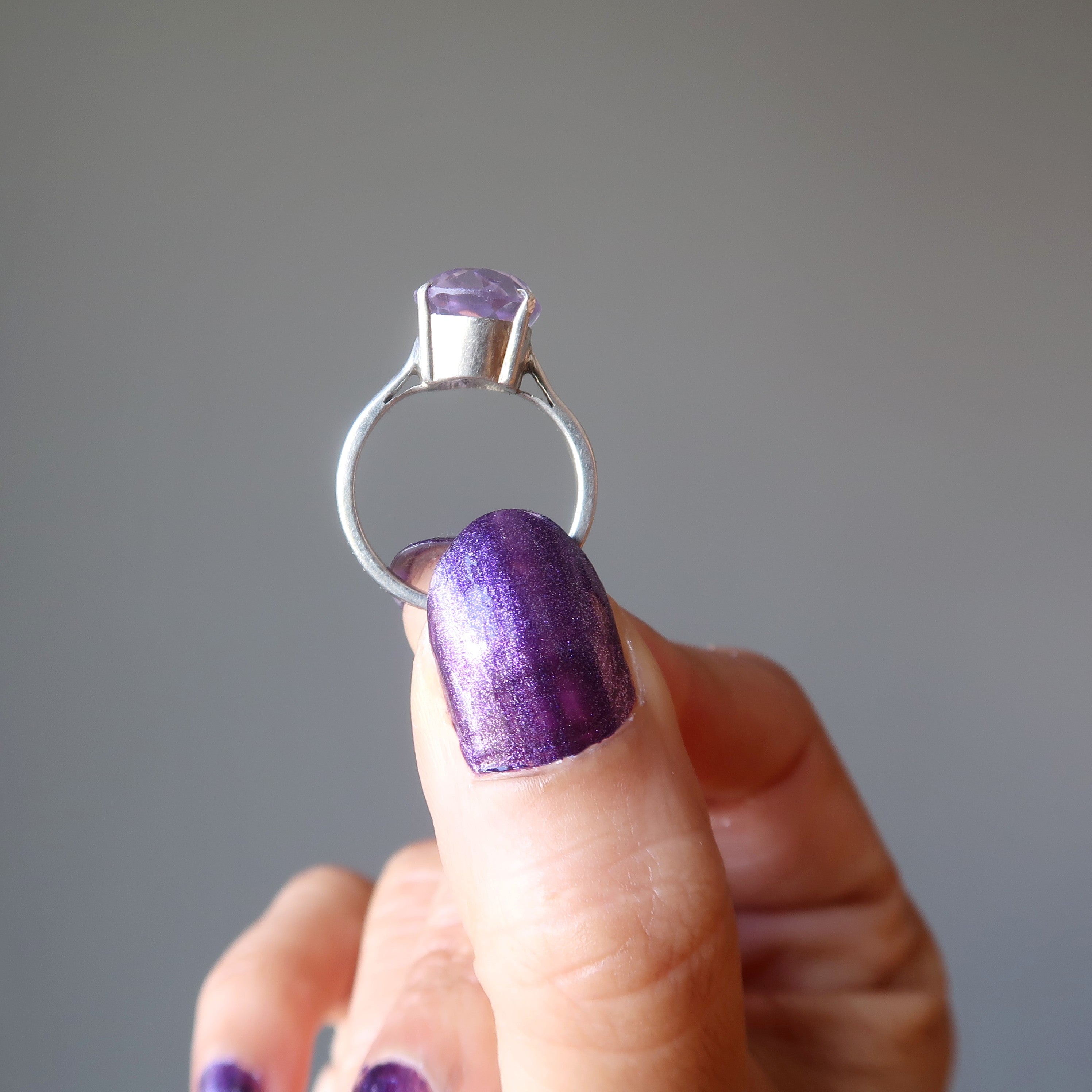 Bague Améthyste Étincelle Spirituelle Remplie d'Argent Sterling