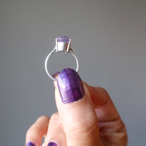 Amethyst Ring Spiritueller Glanz Sterling Silber Gefüllt