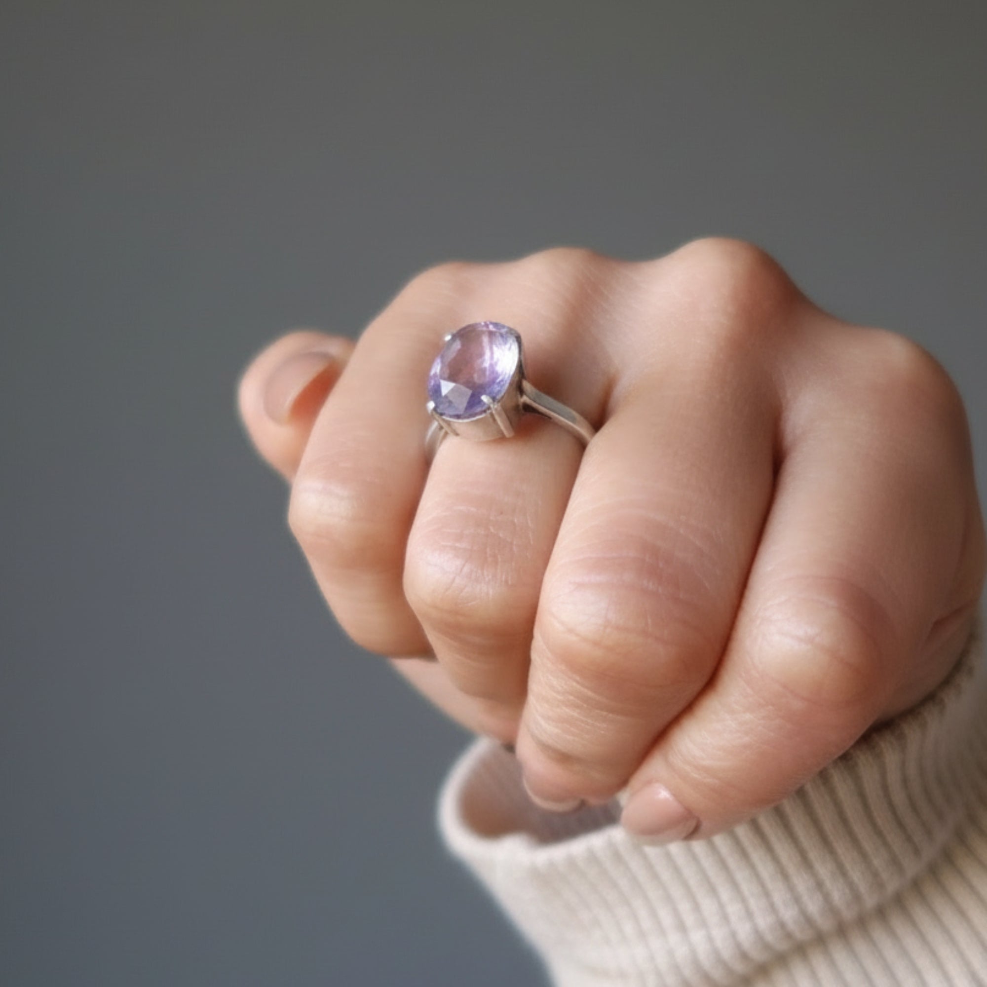 Bague Améthyste Étincelle Spirituelle Remplie d'Argent Sterling