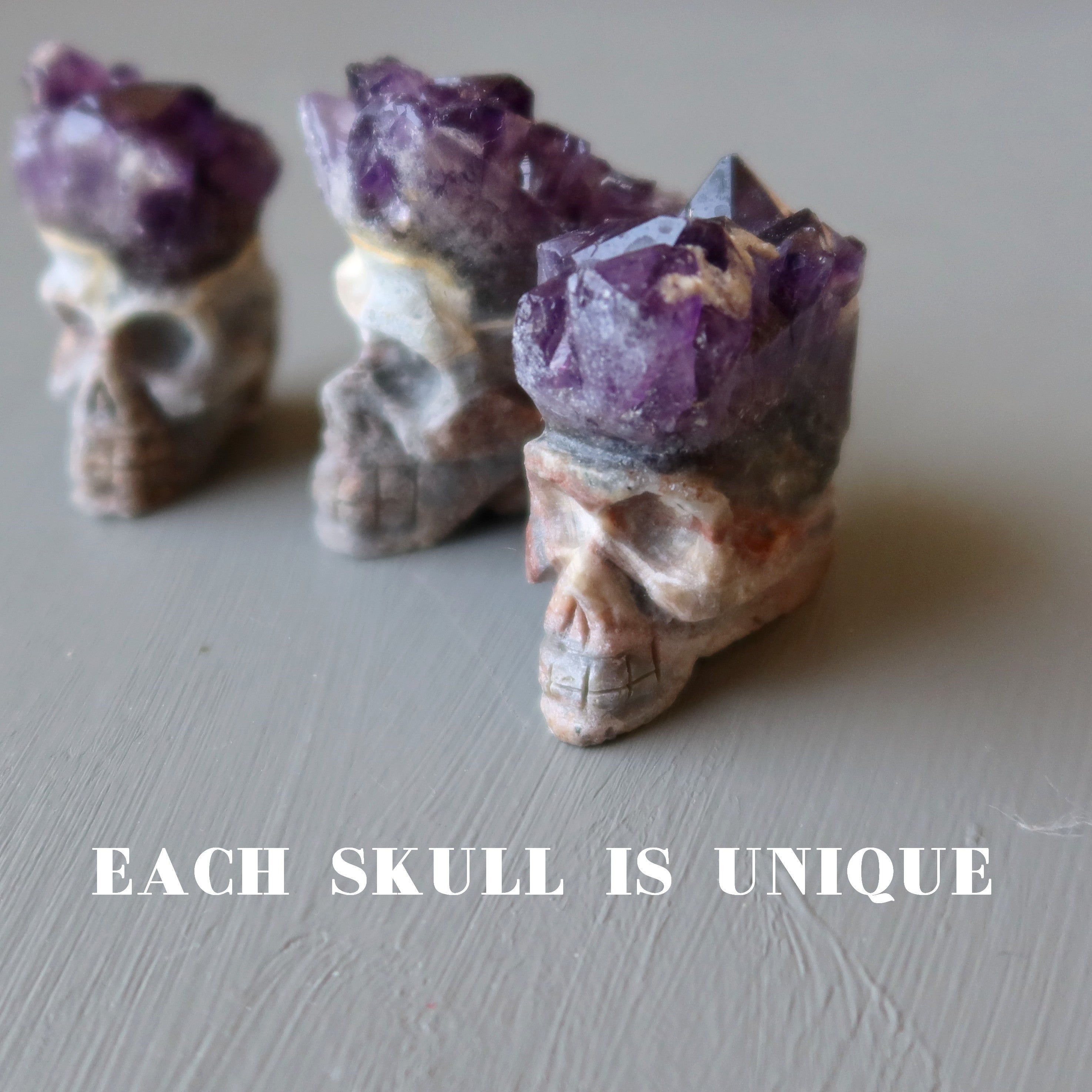 Amethyst Skull Geode Cluster Natural Purple Crystal Mohawk Gemstone