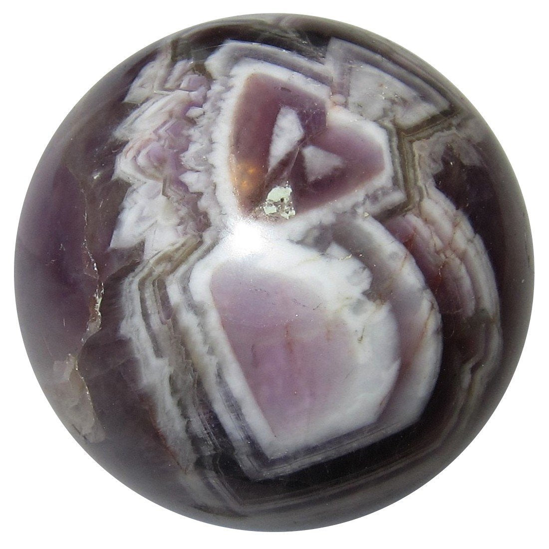Amethystkugel Engelsflügel Lila Chevron Kristallkugel
