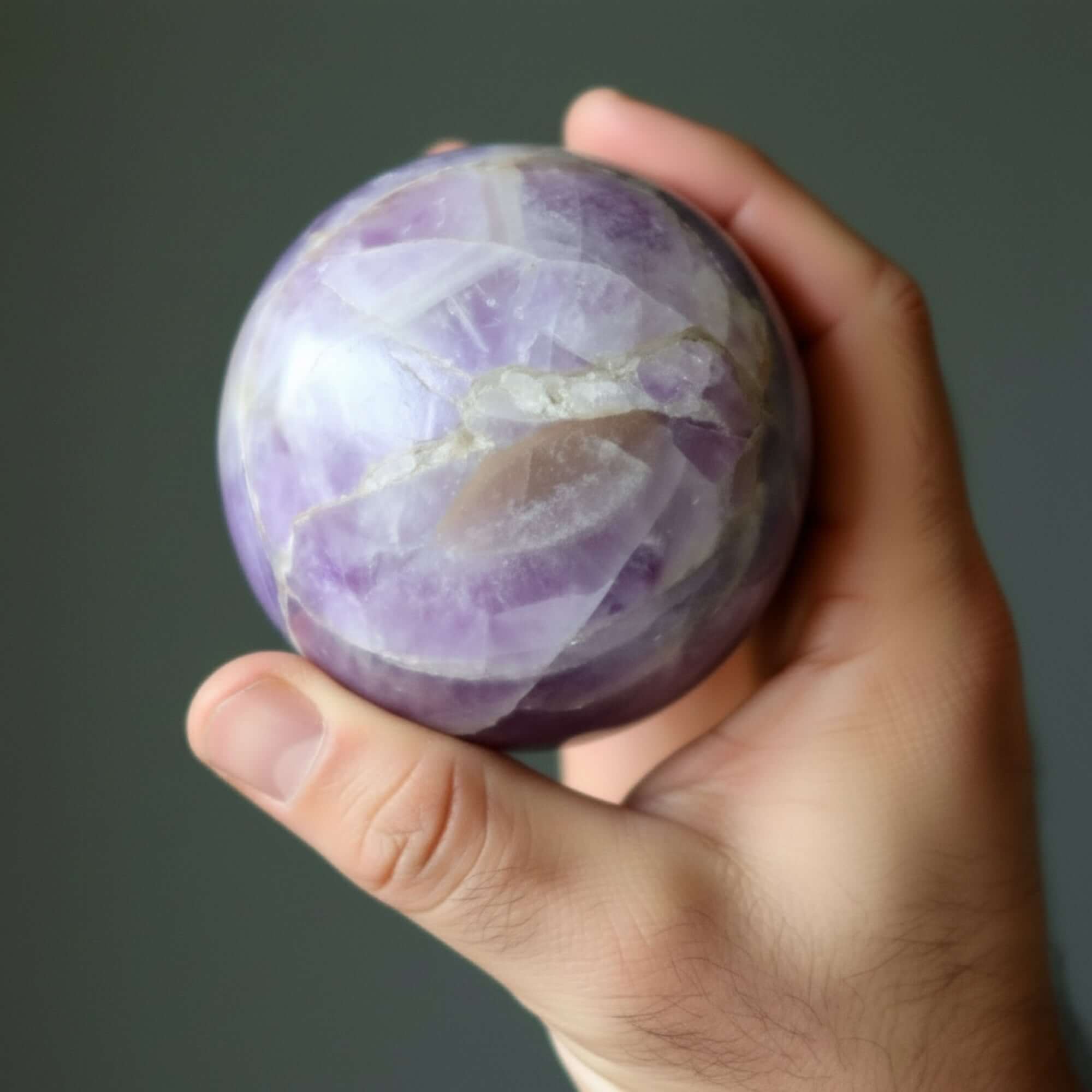 Amethyst Sphere Crackle of Dawn Crystal Ball