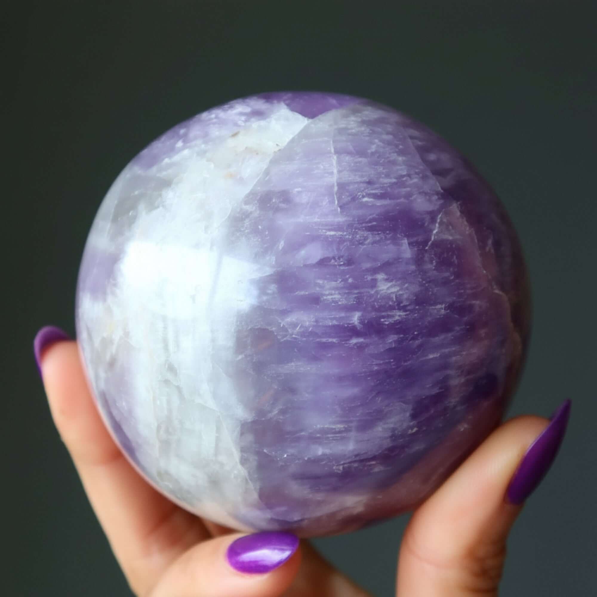 Amethyst Sphere Crackle of Dawn Crystal Ball