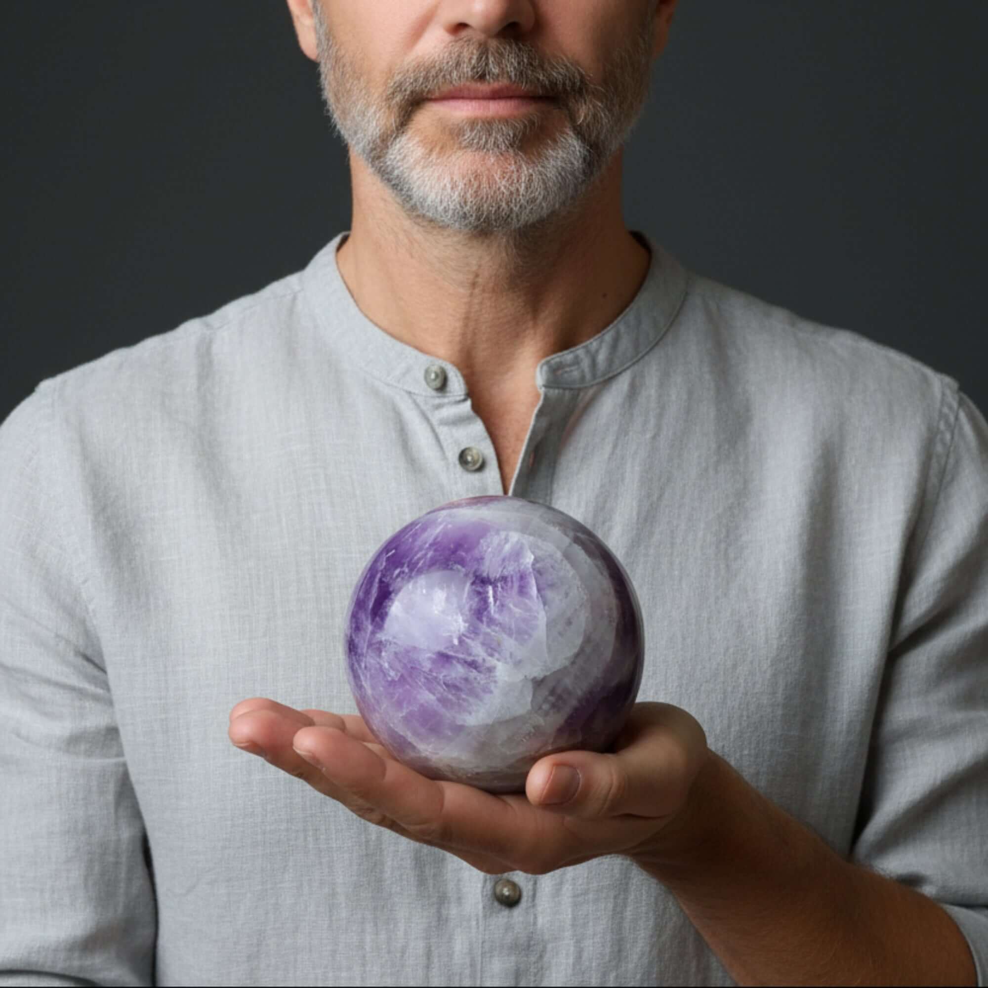 Amethyst Sphere Crackle of Dawn Crystal Ball