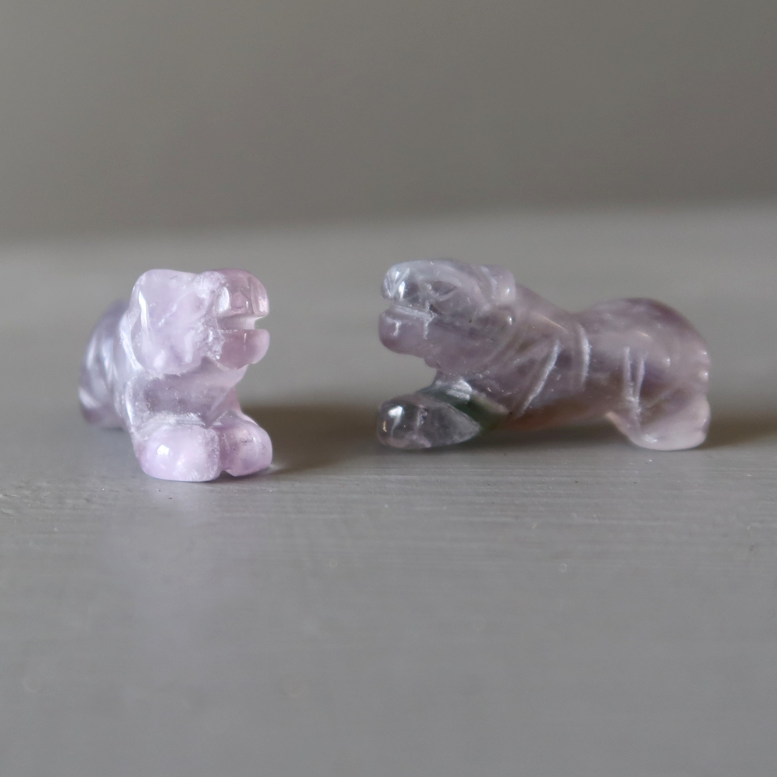 Amethyst-Tiger 1" Miniatur-Paar Tiergeist-Beschützer