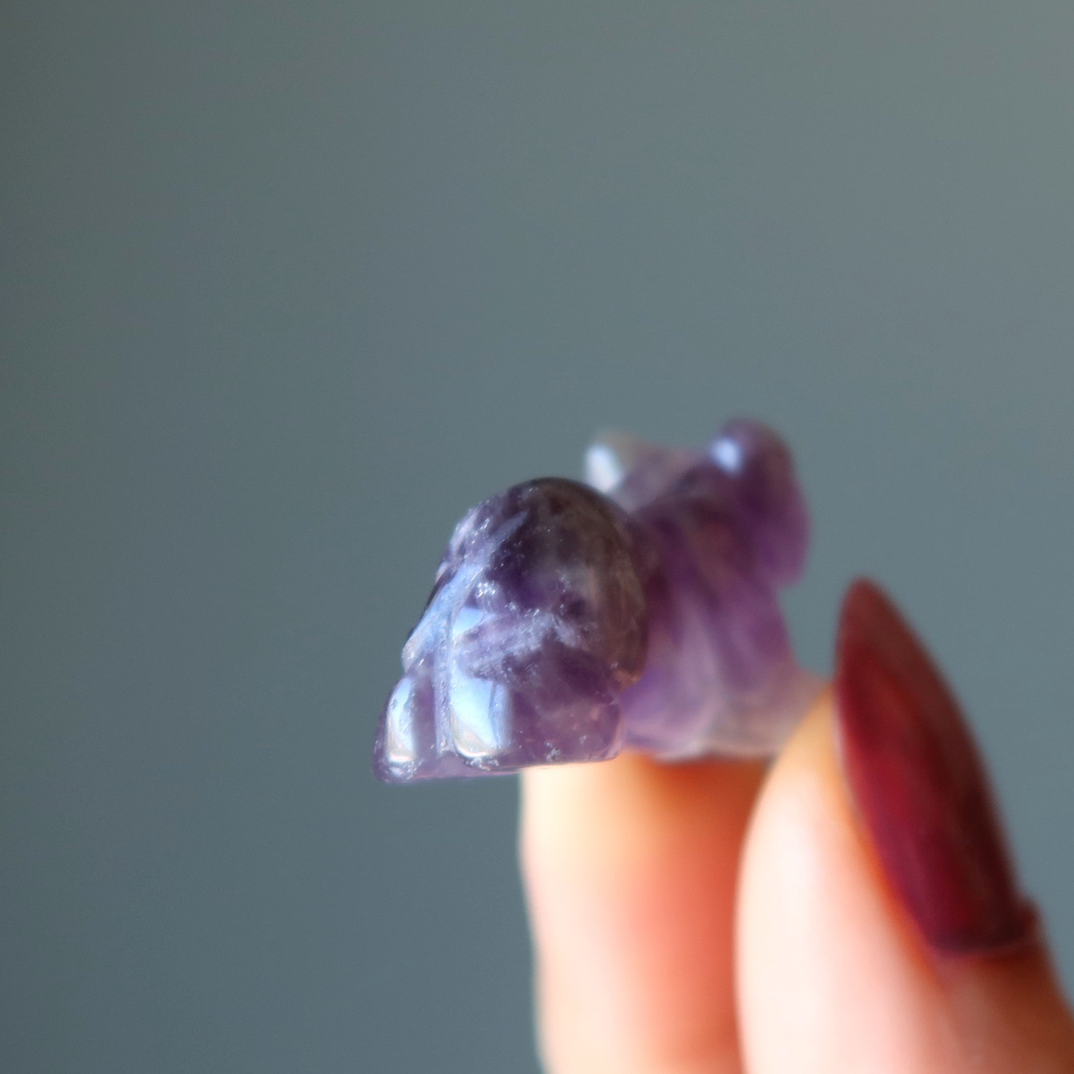 Amethyst-Tiger 1" Miniatur-Paar Tiergeist-Beschützer