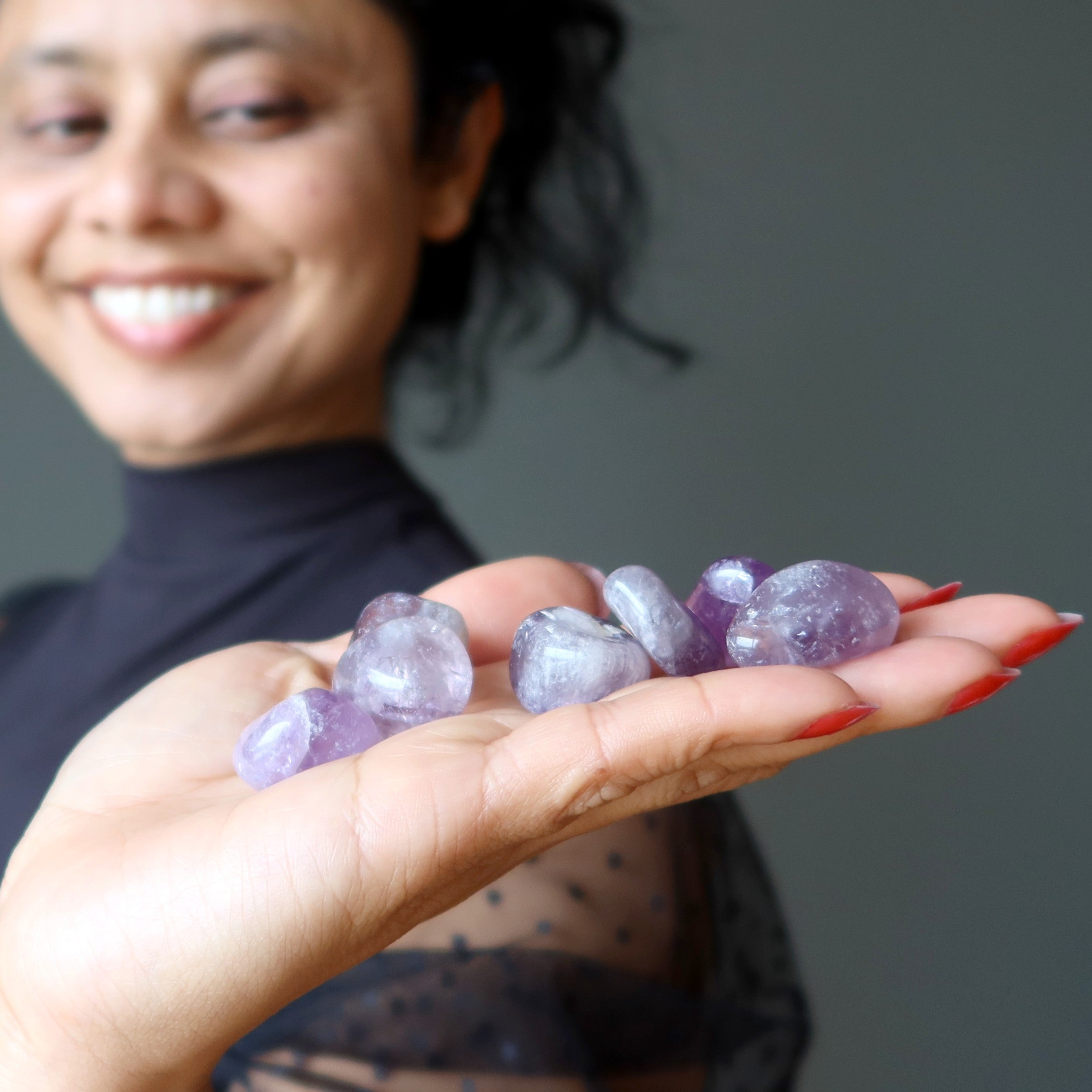Amethyst Tumbled Stone Spiritual Ritual Purple Crystal