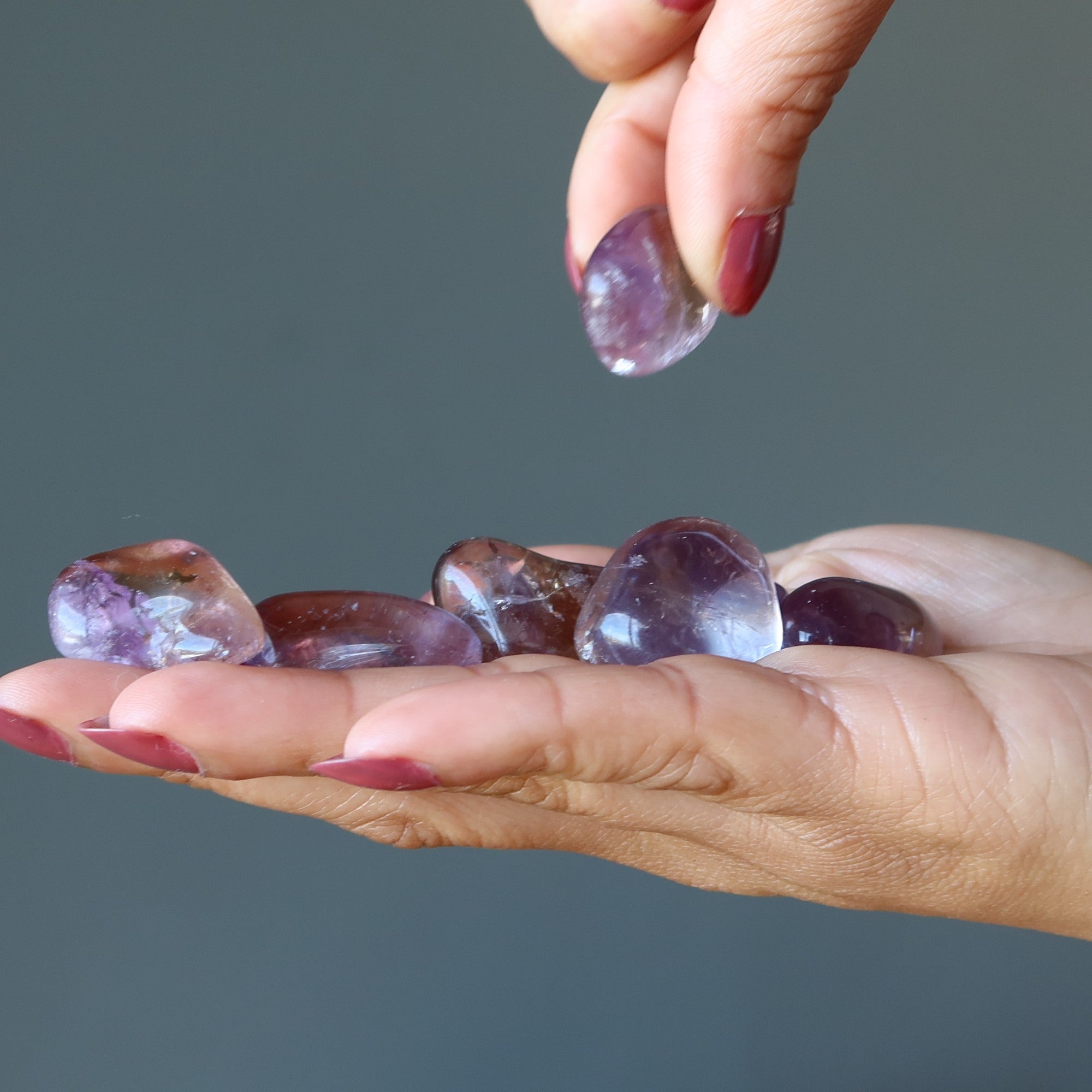 Ametrin Trommelstein Citrin Amethyst