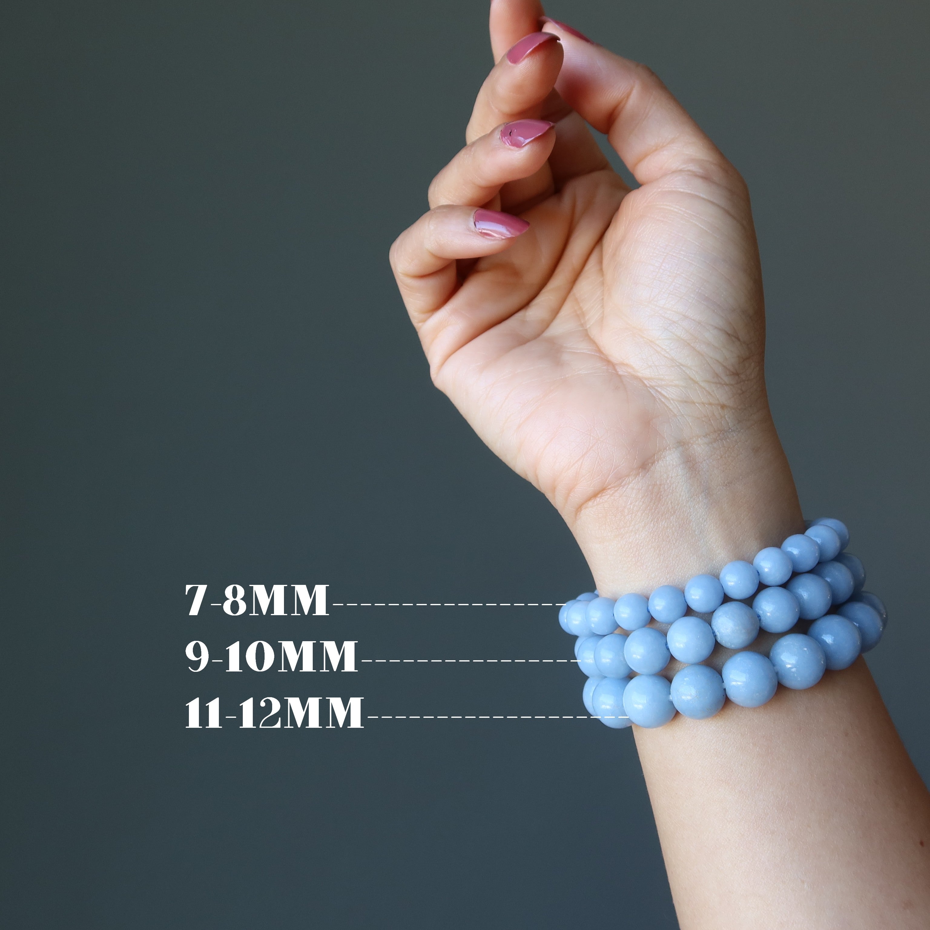 Angelite Bracelet Natural Blue Gemstone Guardian Angel