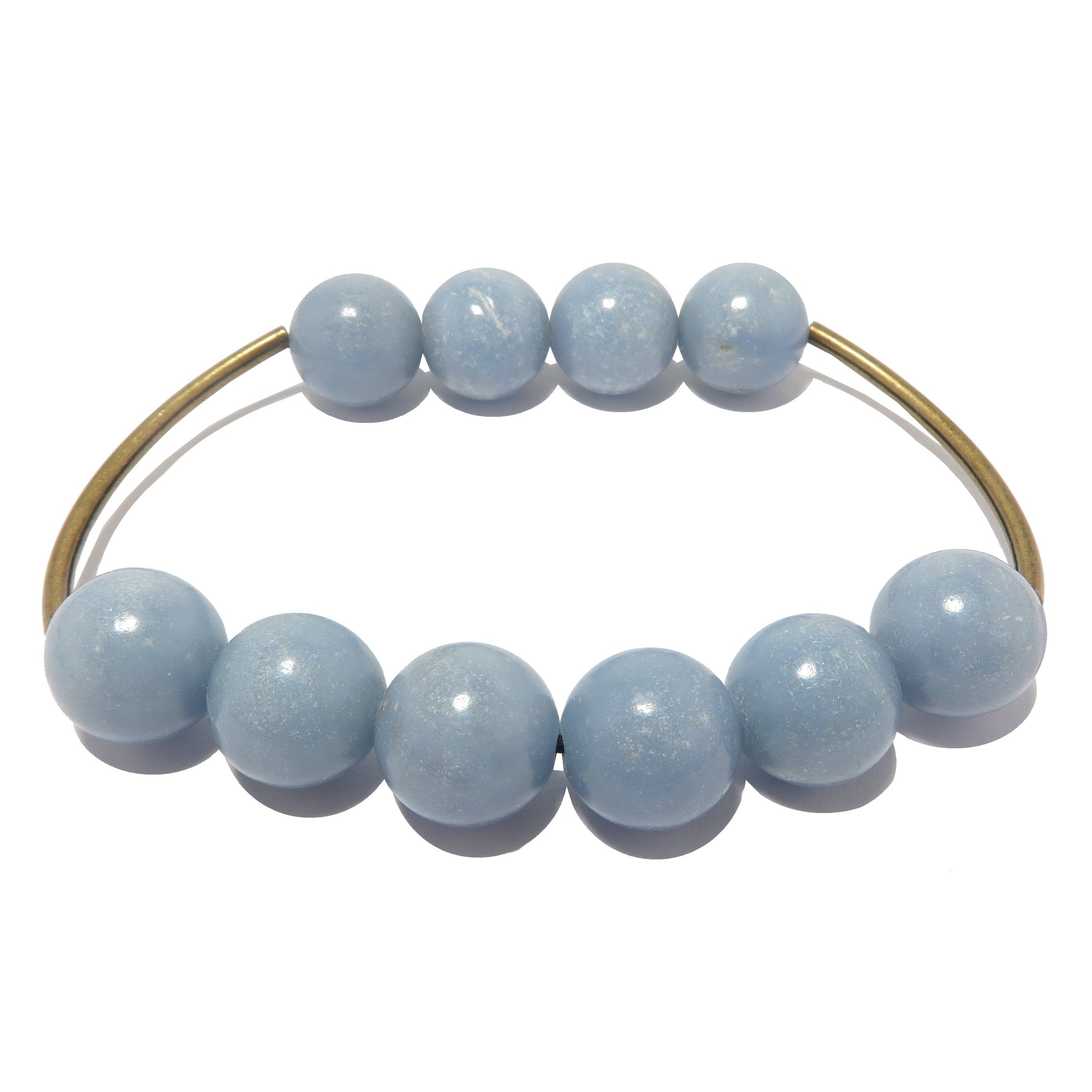 Bracelet Angelite Perles Bleues sur Cuivre Vieilli Osez l'Éclat