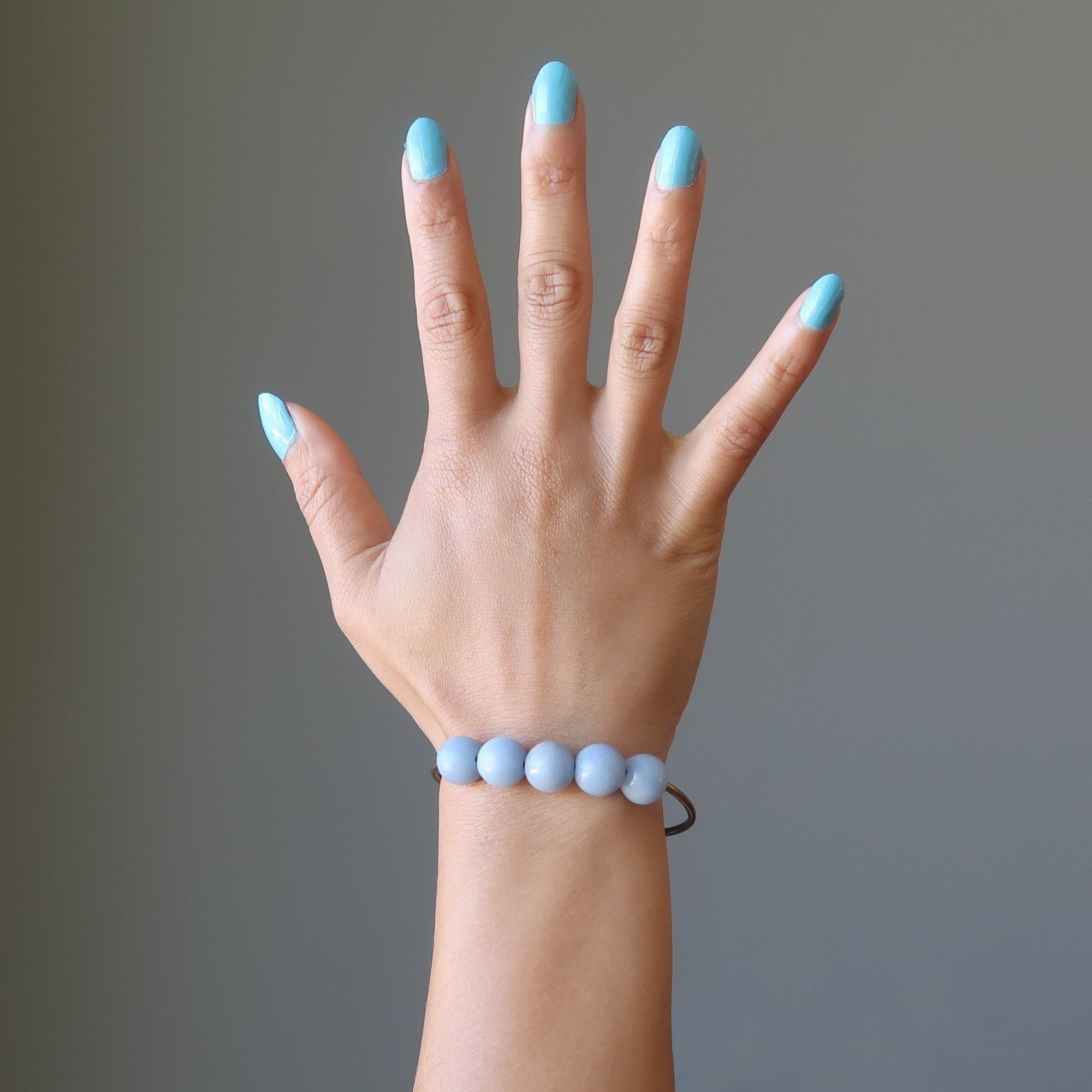 Bracelet Angelite Perles Bleues sur Cuivre Vieilli Osez l'Éclat