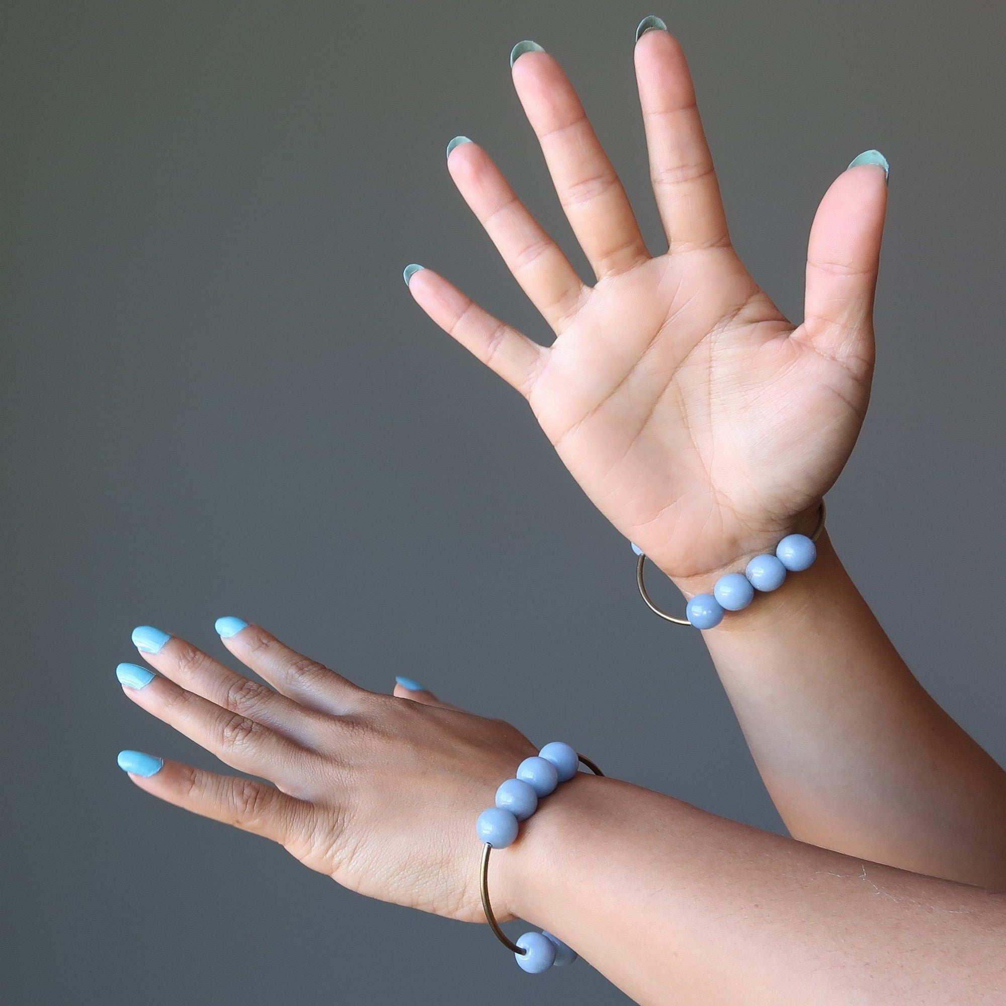 Bracelet Angelite Perles Bleues sur Cuivre Vieilli Osez l'Éclat