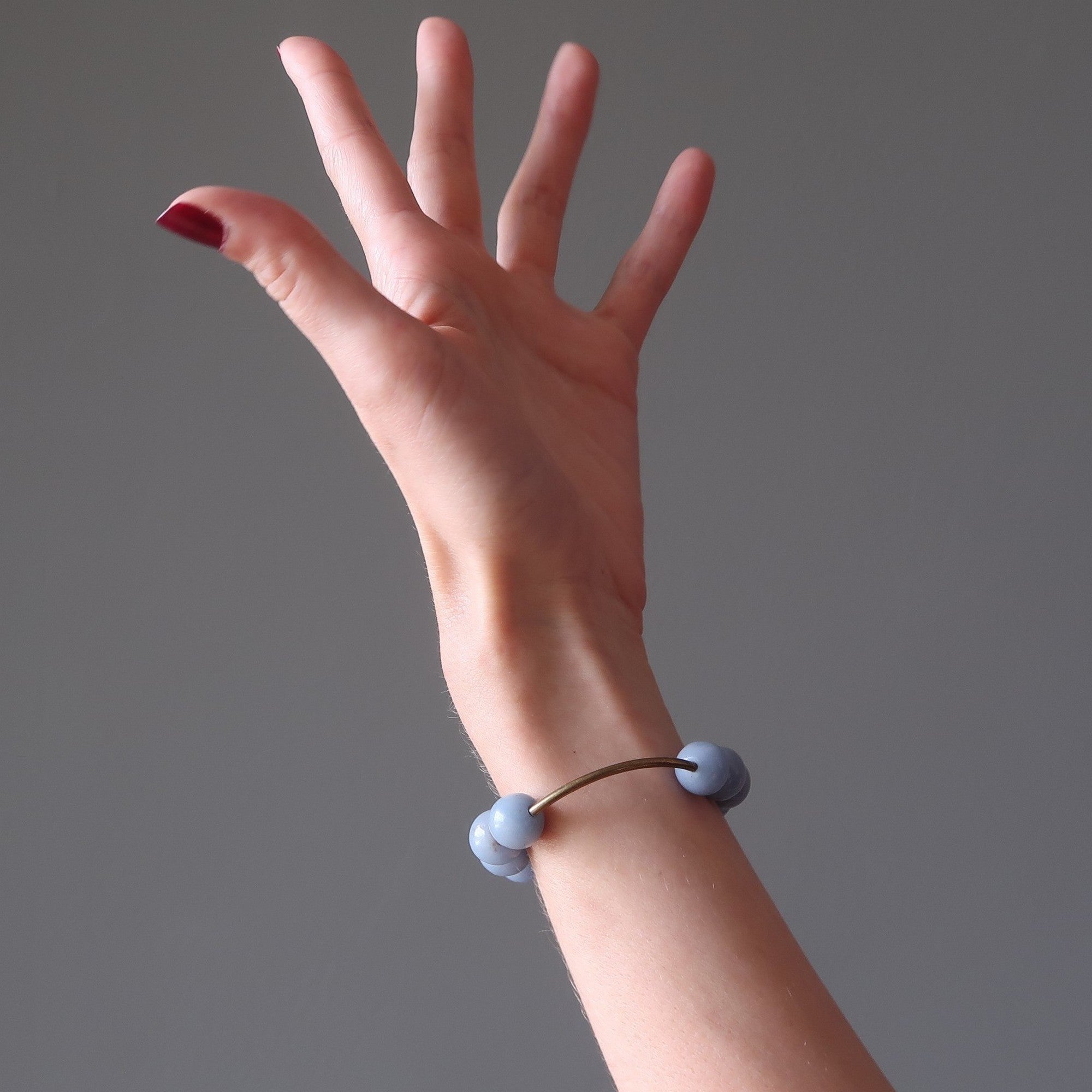 Bracelet Angelite Perles Bleues sur Cuivre Vieilli Osez l'Éclat