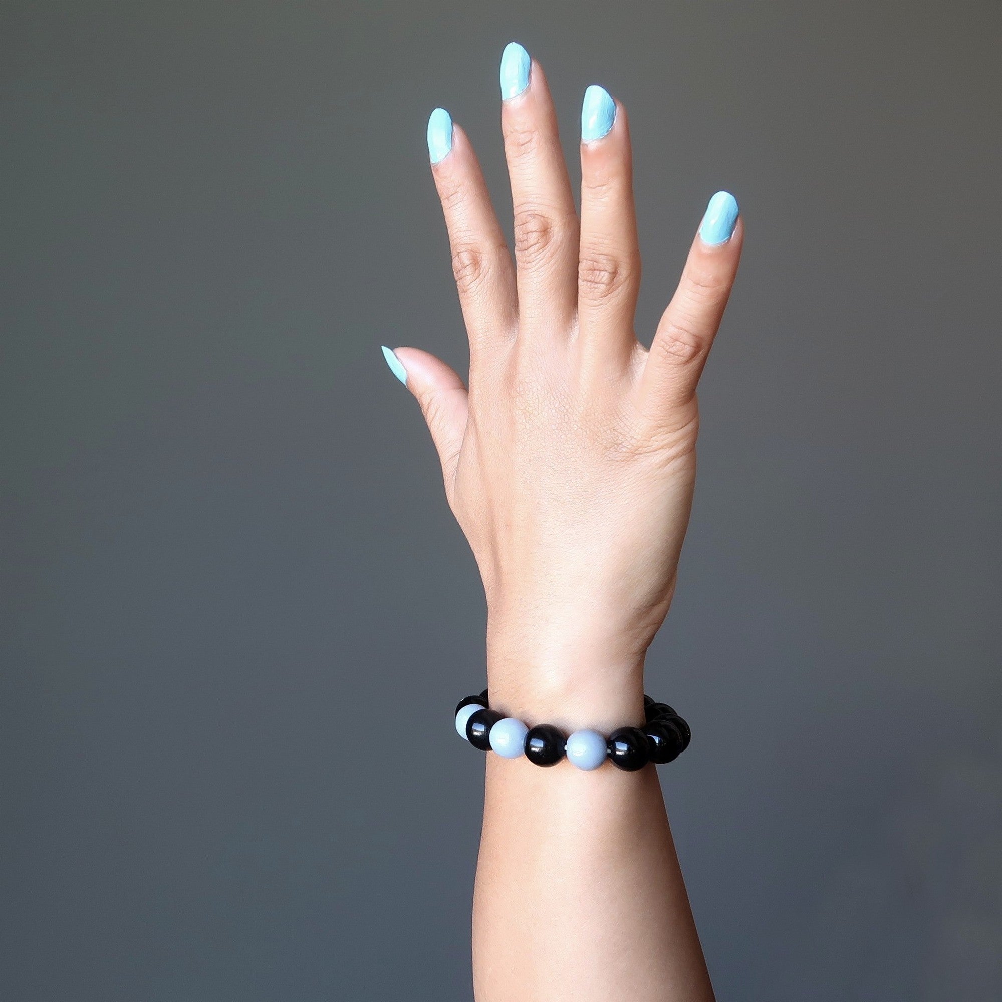 Rainbow Obsidian Bracelet Angelite Guardian Angel