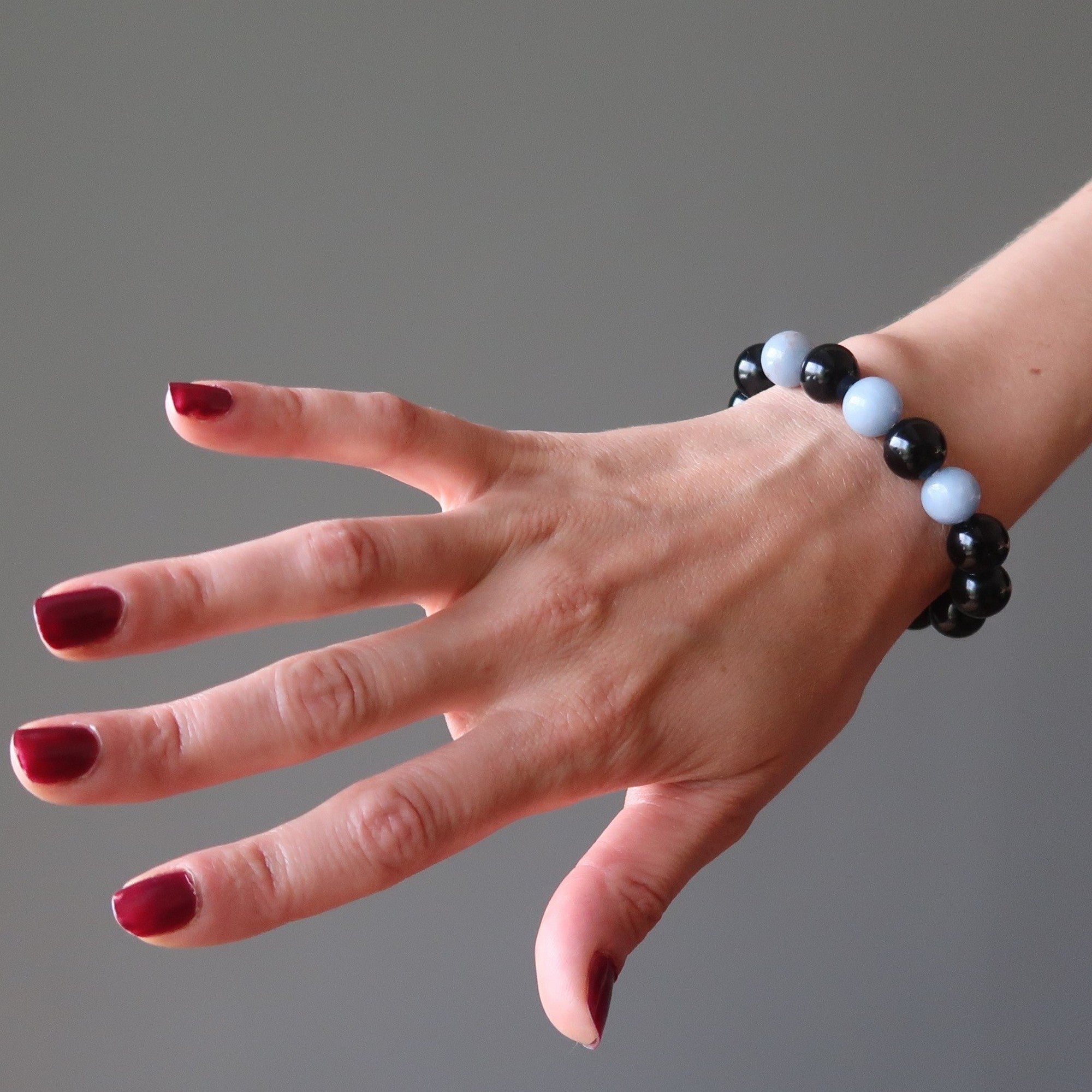 Rainbow Obsidian Bracelet Angelite Guardian Angel