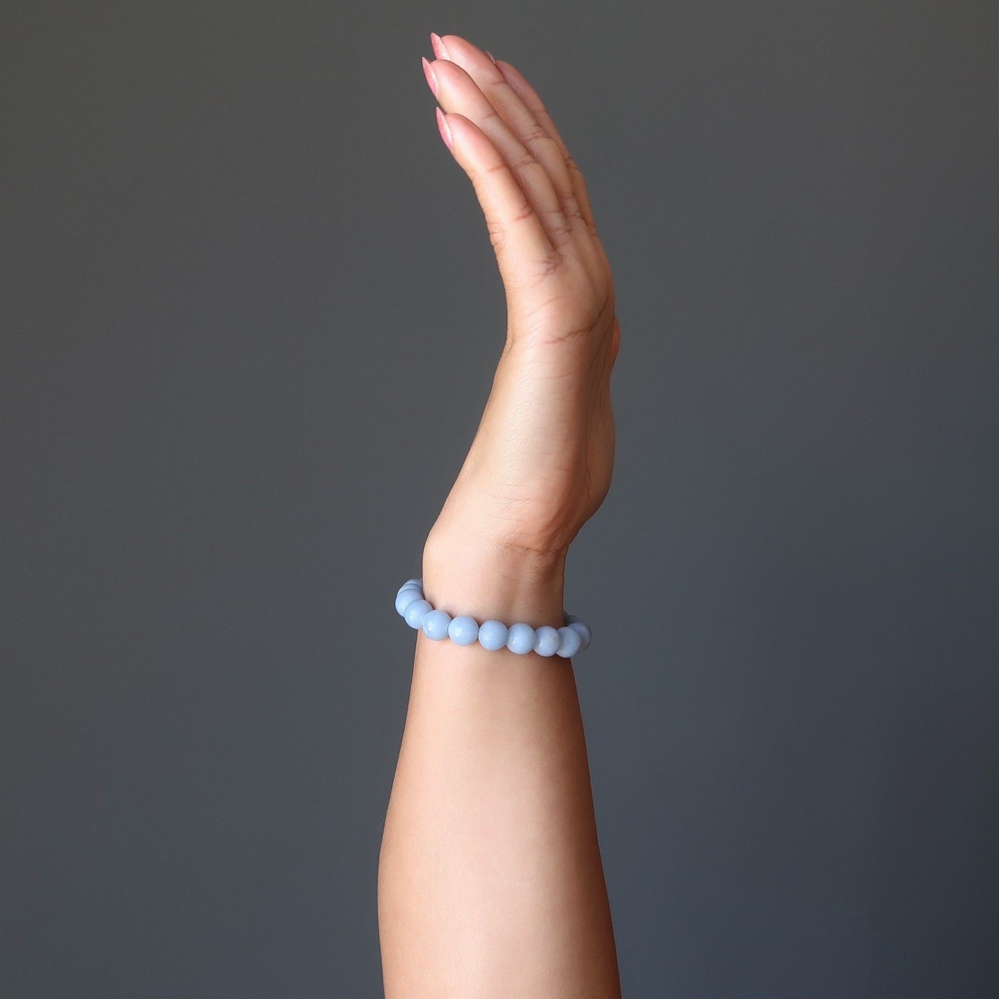 Angelite Bracelet Natural Blue Gemstone Guardian Angel
