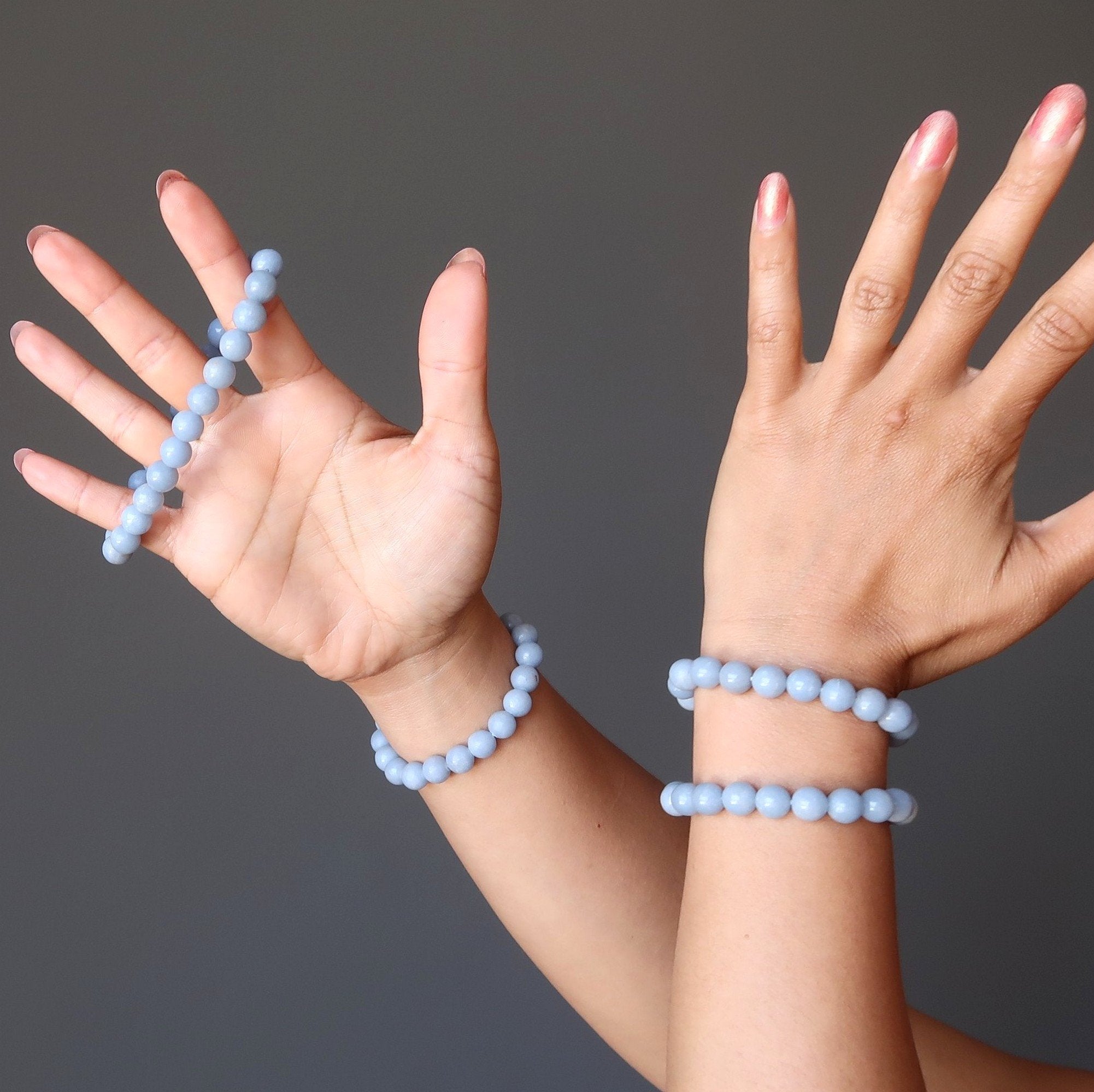 Angelite Bracelet Natural Blue Gemstone Guardian Angel