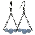 Angelite Earrings Cloud of Serenity Stone on Gunmetal