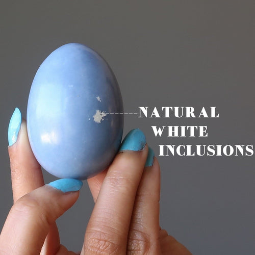 Angelite Ei Blau Schutzengel Himmlischer Meditations-Edelstein