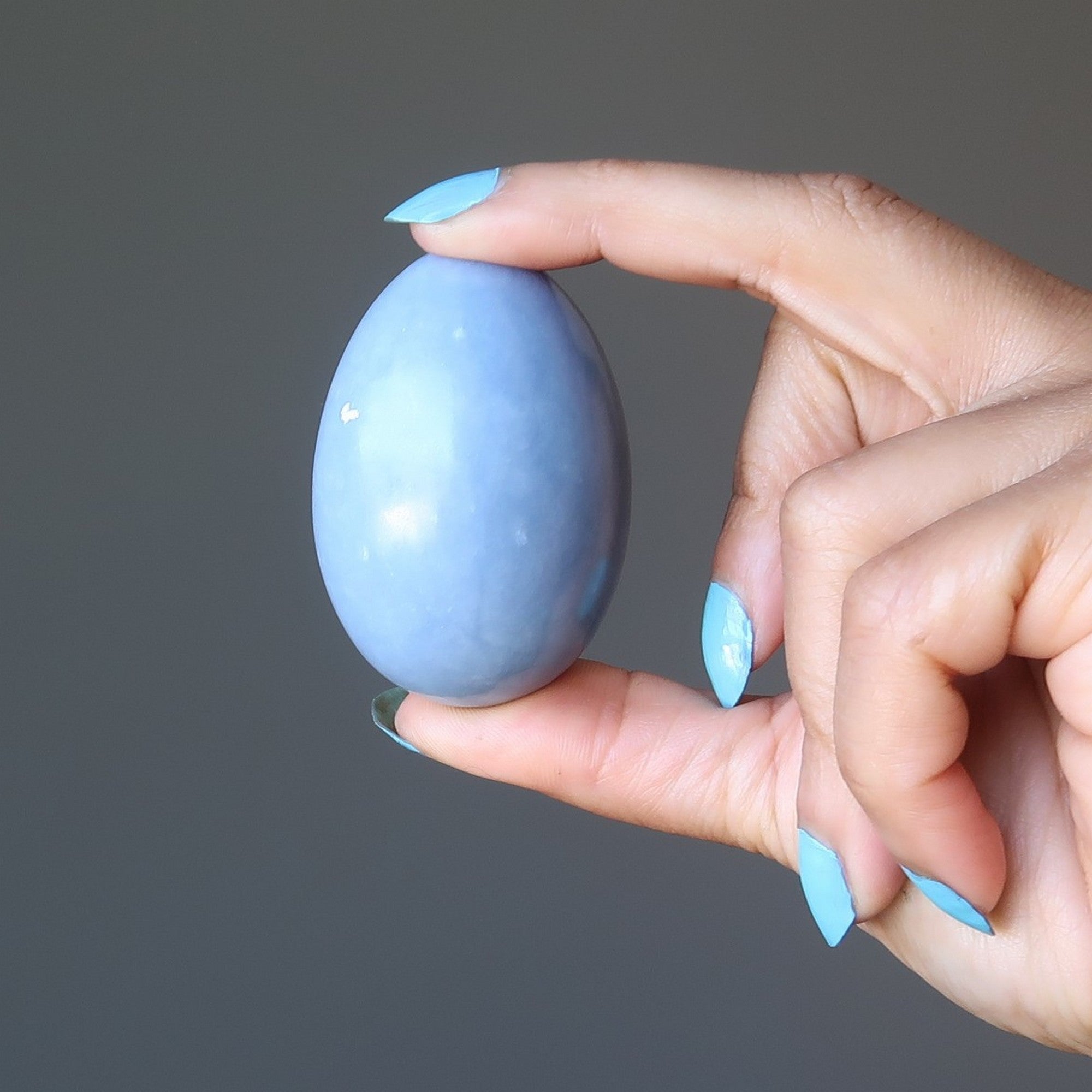 Angelite Ei Blau Schutzengel Himmlischer Meditations-Edelstein